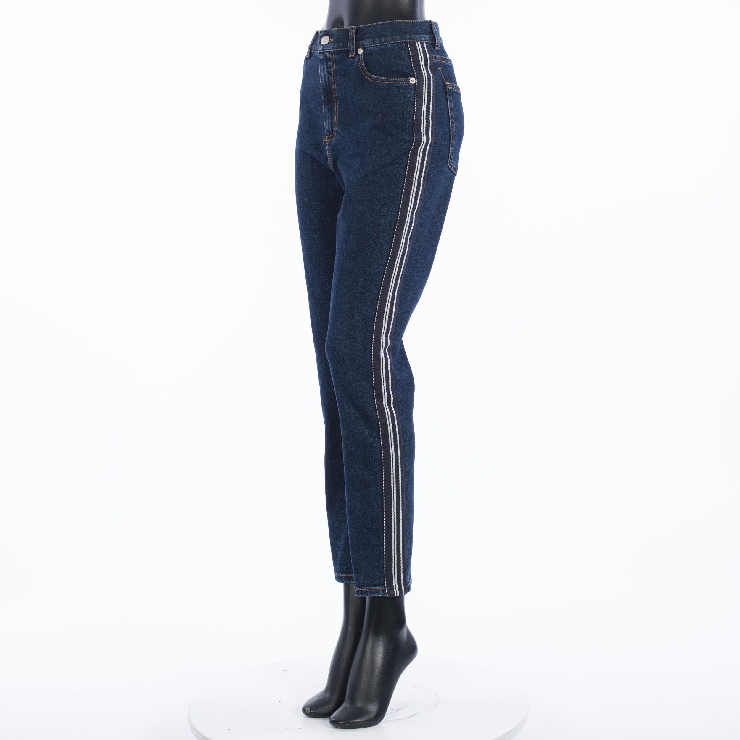 Alexander McQueen Indigo Blue Fitted Denim Trousers In Vintage Wash Indigo Size 34" / US 12 / IT 48 - 2 Thumbnail