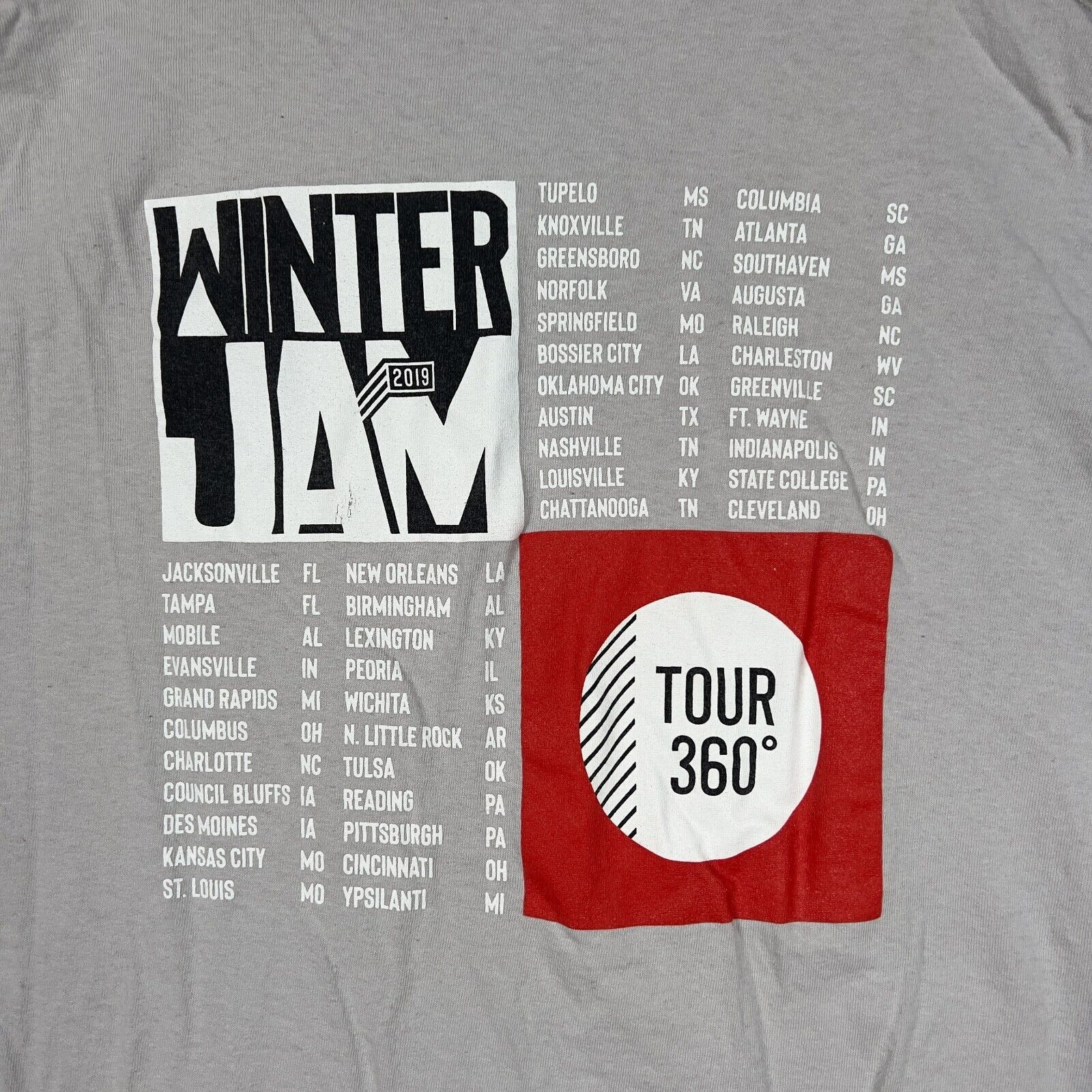 Delta Delta Gray Winter Jam Nation 2019 Festival T-Shirt Tour 360 Size US XXL / EU 58 / 5 - 4 Thumbnail