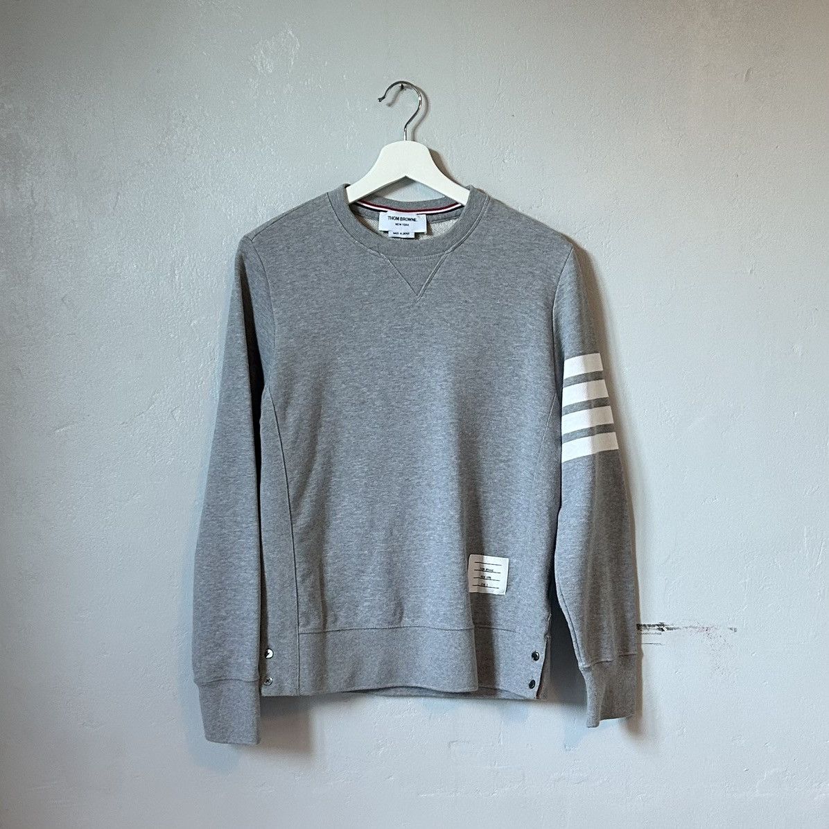 image of Thom Browne Classic 4 Bar Sweatshirt In Grey, Men's (Size Medium)