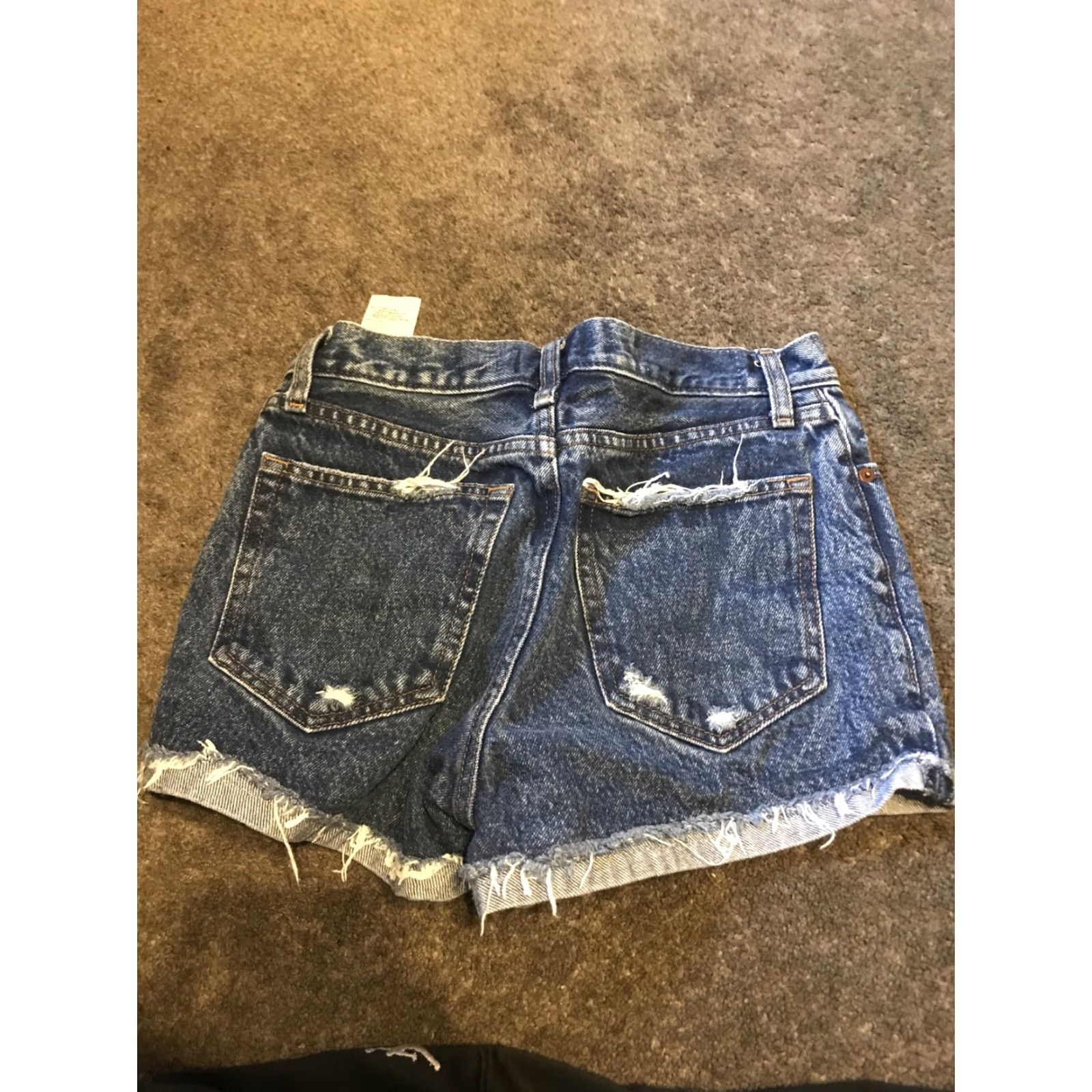 Abercrombie & Fitch Abercrombie & Fitch Woman’s 00 Denim Shorts Blue Stretch High Rise Flat Front Casual Cut-Off Size 24" / US 00 / IT 34 - 3 Thumbnail