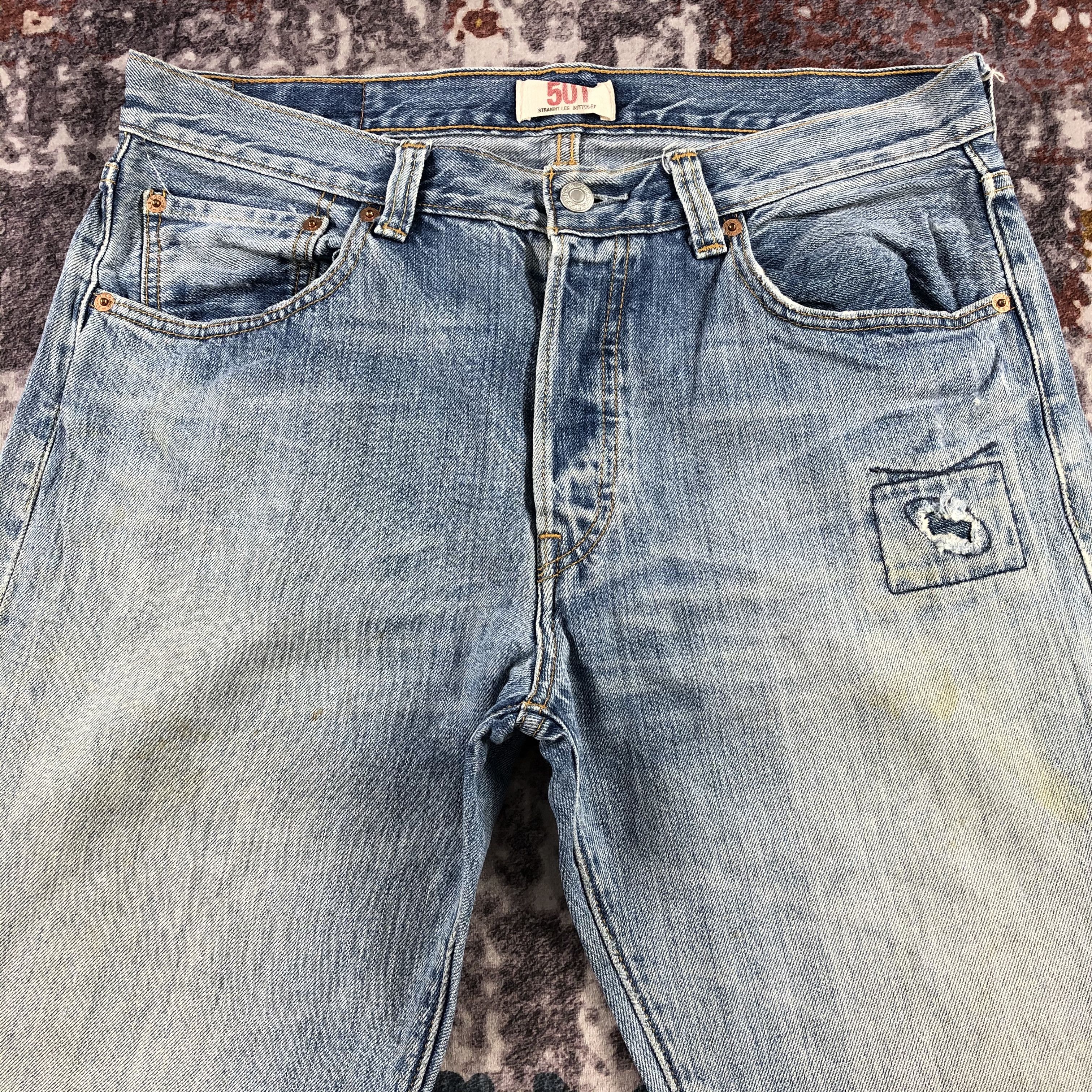 Levi's Vintage Blue Wash Levis 501 Jeans-JM2915 Size US 34 / EU 50 - 3 Thumbnail