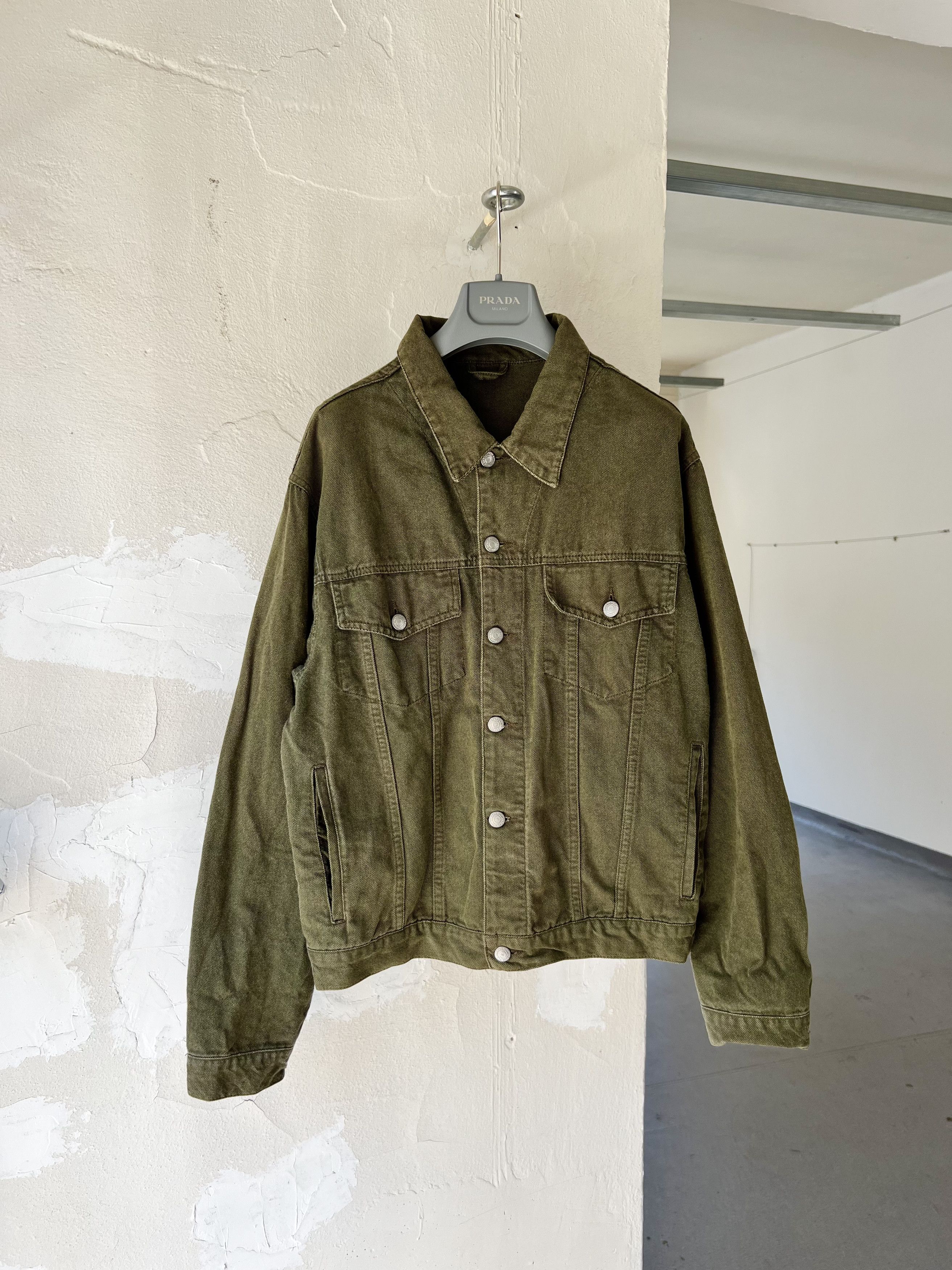 Other Khaki Denim No Name Vintage Heavy Jacket 1990s Size US M / EU 48-50 / 2 - 1 Thumbnail
