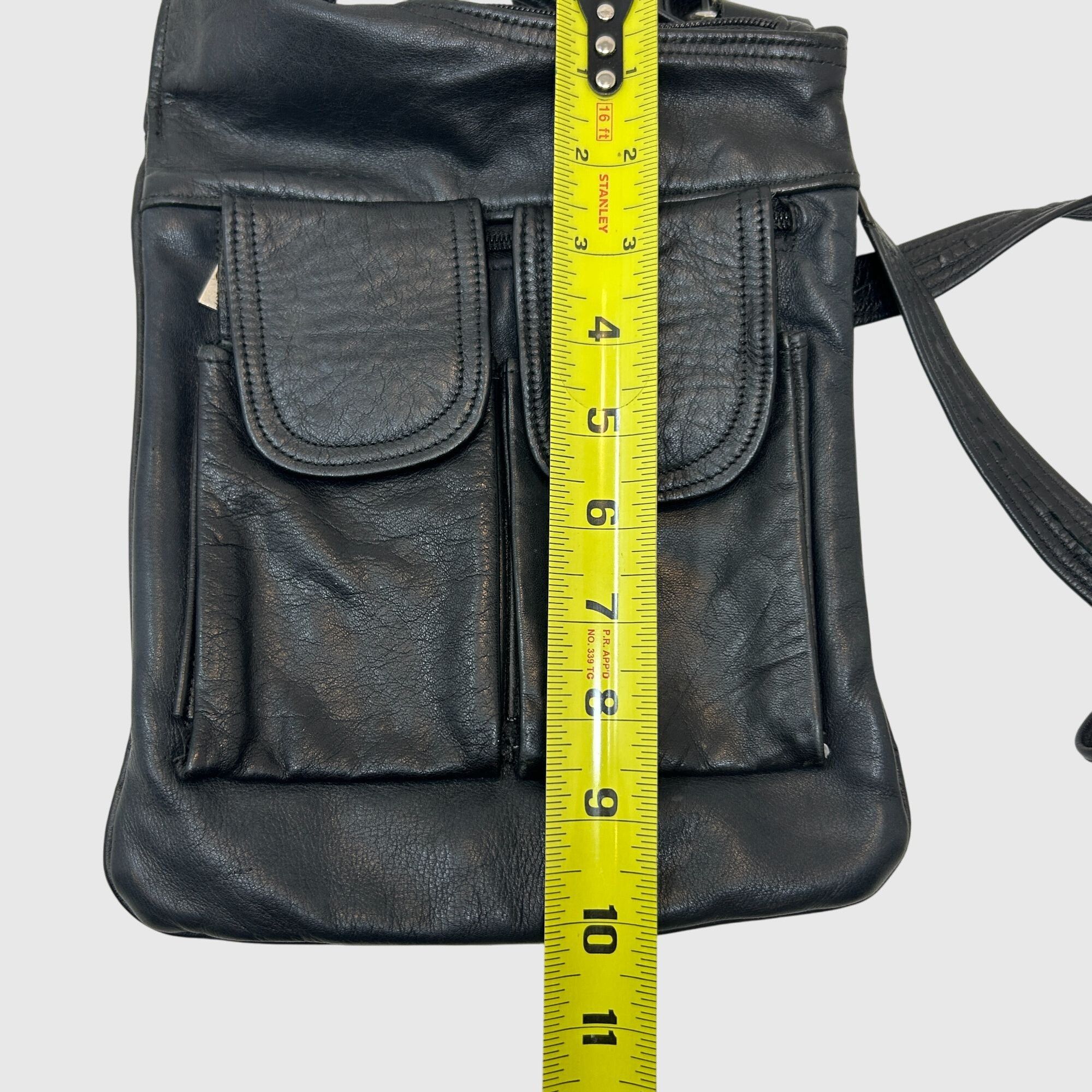 Other Black Faux Leather Crossbody Sling Bag Travel Utility Chest Size ONE SIZE - 8 Thumbnail