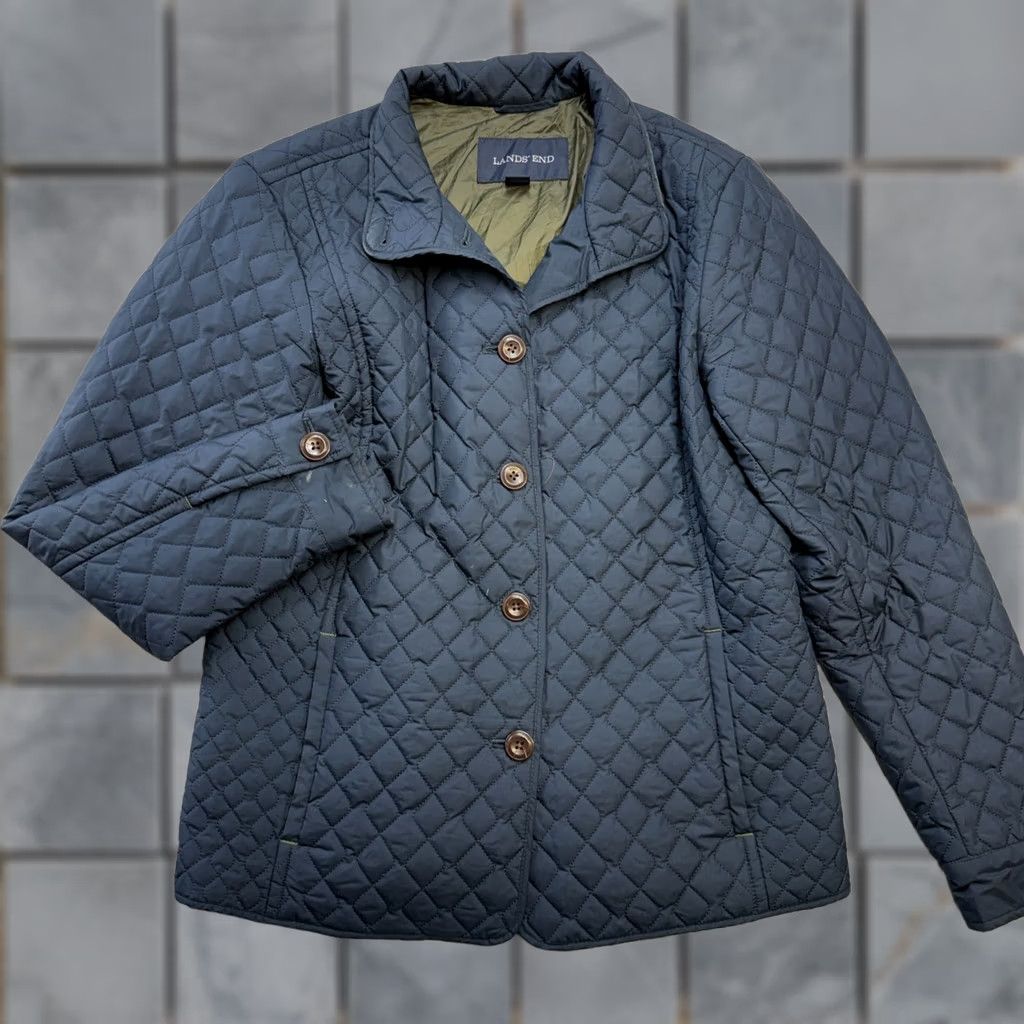 Lands' End Lands' End Jacket Women M Navy Quilted Insulated Chore Primaloft Short Sleeve/Xlong? (Note: Original has Long Sleeve) Size M / US 6-8 / IT 42-44 - 1 Thumbnail