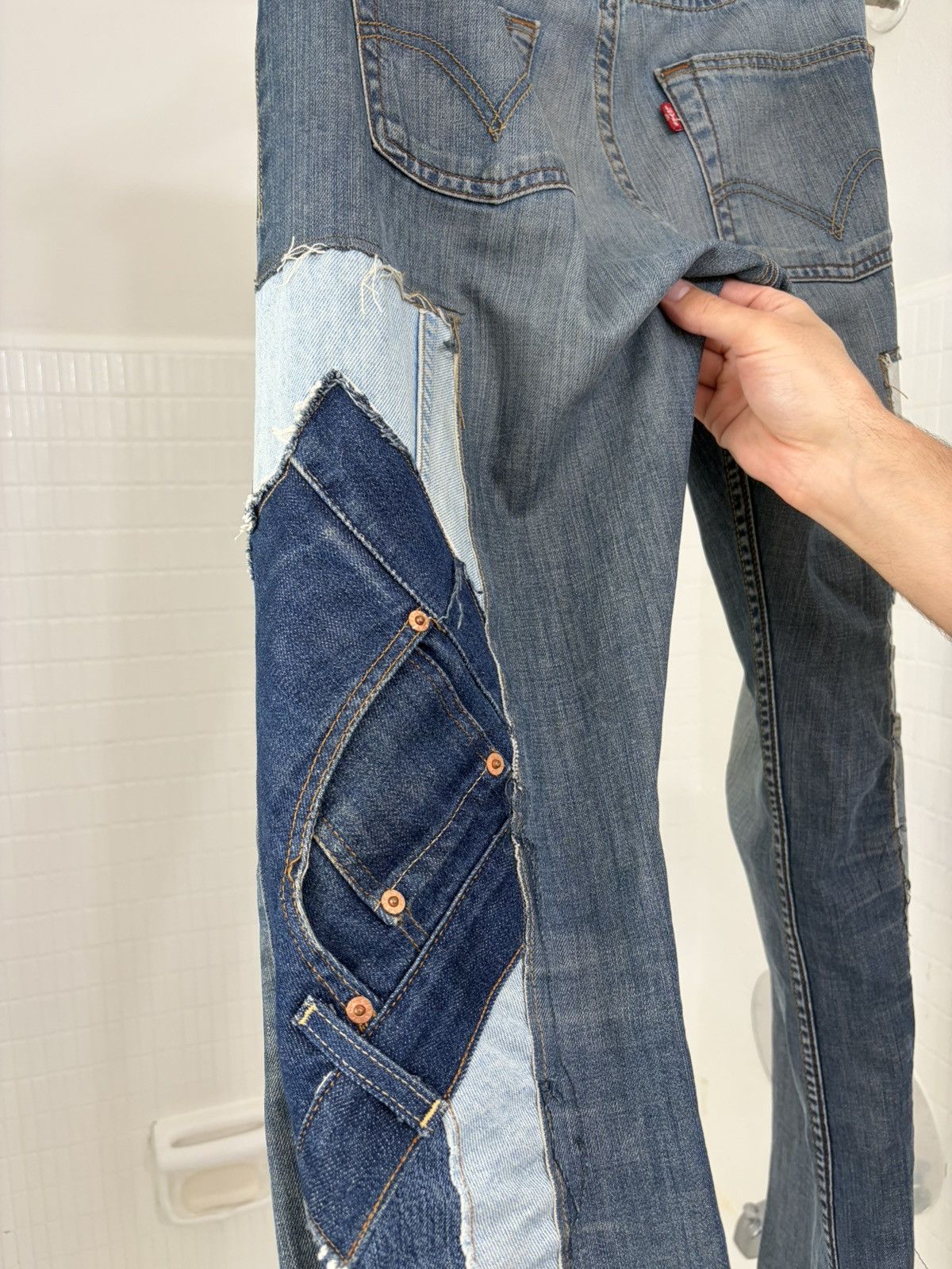 Other Modified- Japanese reworked denim jeans (denim patchwork) Size US 32 / EU 48 - 6 Thumbnail