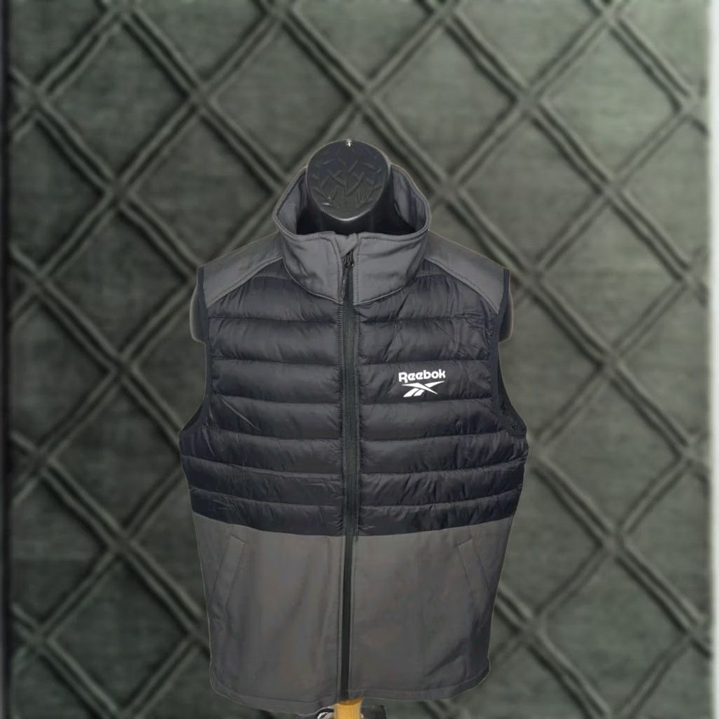 Reebok Reebok Puffer Vest Men Medium Black Gray Jacket Workout Running Gilet Size US M / EU 48-50 / 2 - 1 Thumbnail