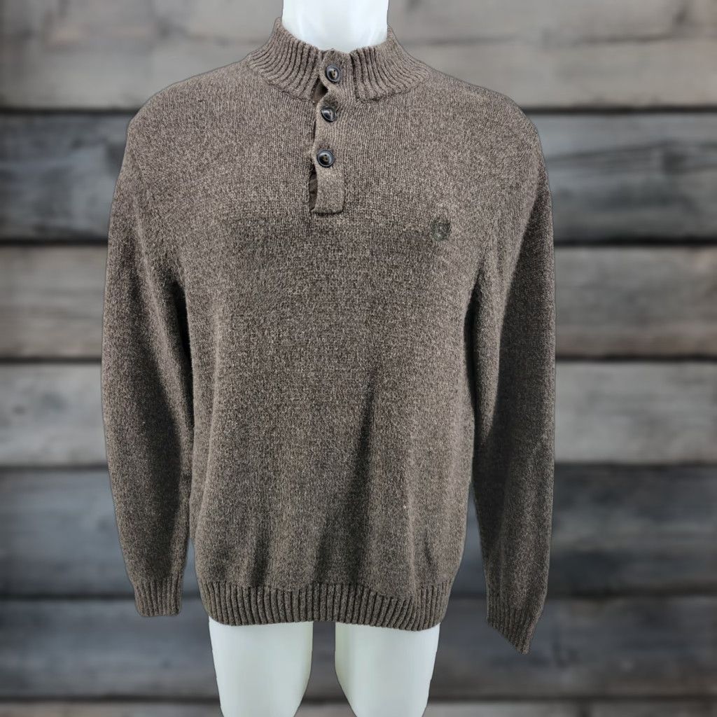 Chaps Chaps Sweater 3 Button Cotton Men's Size Large Brown Shirt MENS Regular Knit Mock Neck Vintage: No Size US L / EU 52-54 / 3 - 1 Thumbnail