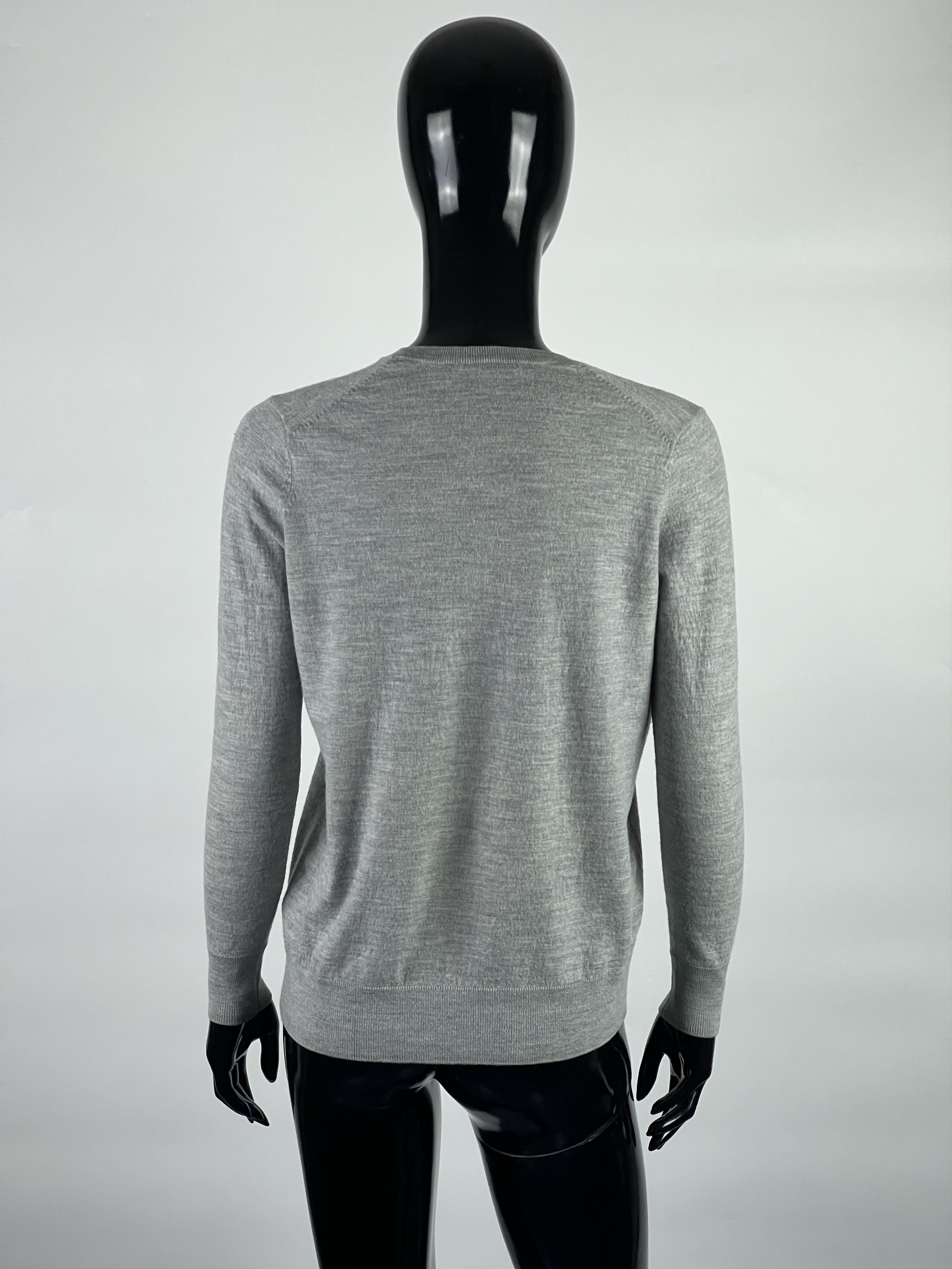 Cos COS Women's Gray 100% Wool V-Neck Sweater Size XS Size XS / US 0-2 / IT 36-38 - 2 Thumbnail