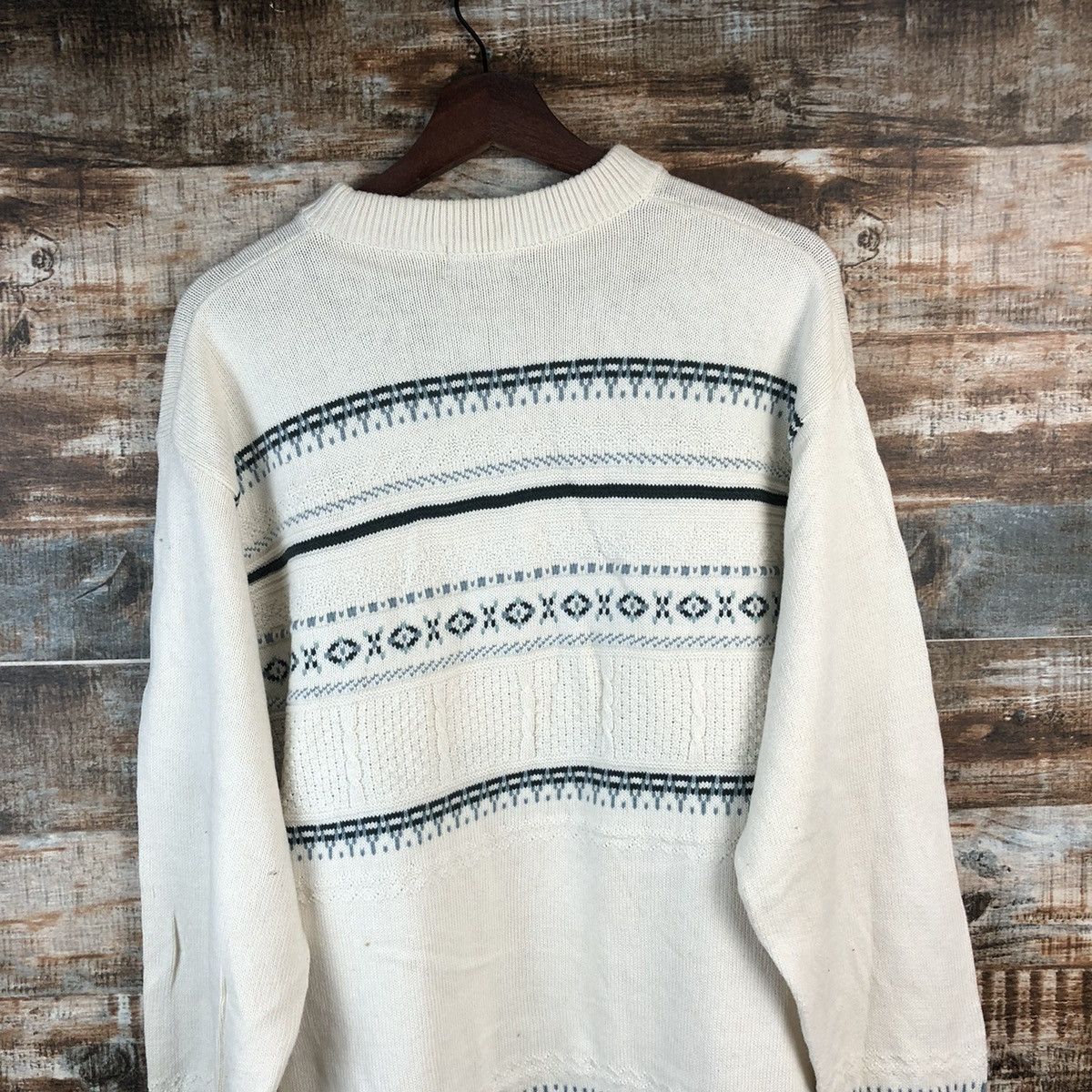 Homespun Knitwear DL Guy vintage japan stripe White sweatshirt Knitwear #C752 Size US M / EU 48-50 / 2 - 13 Thumbnail