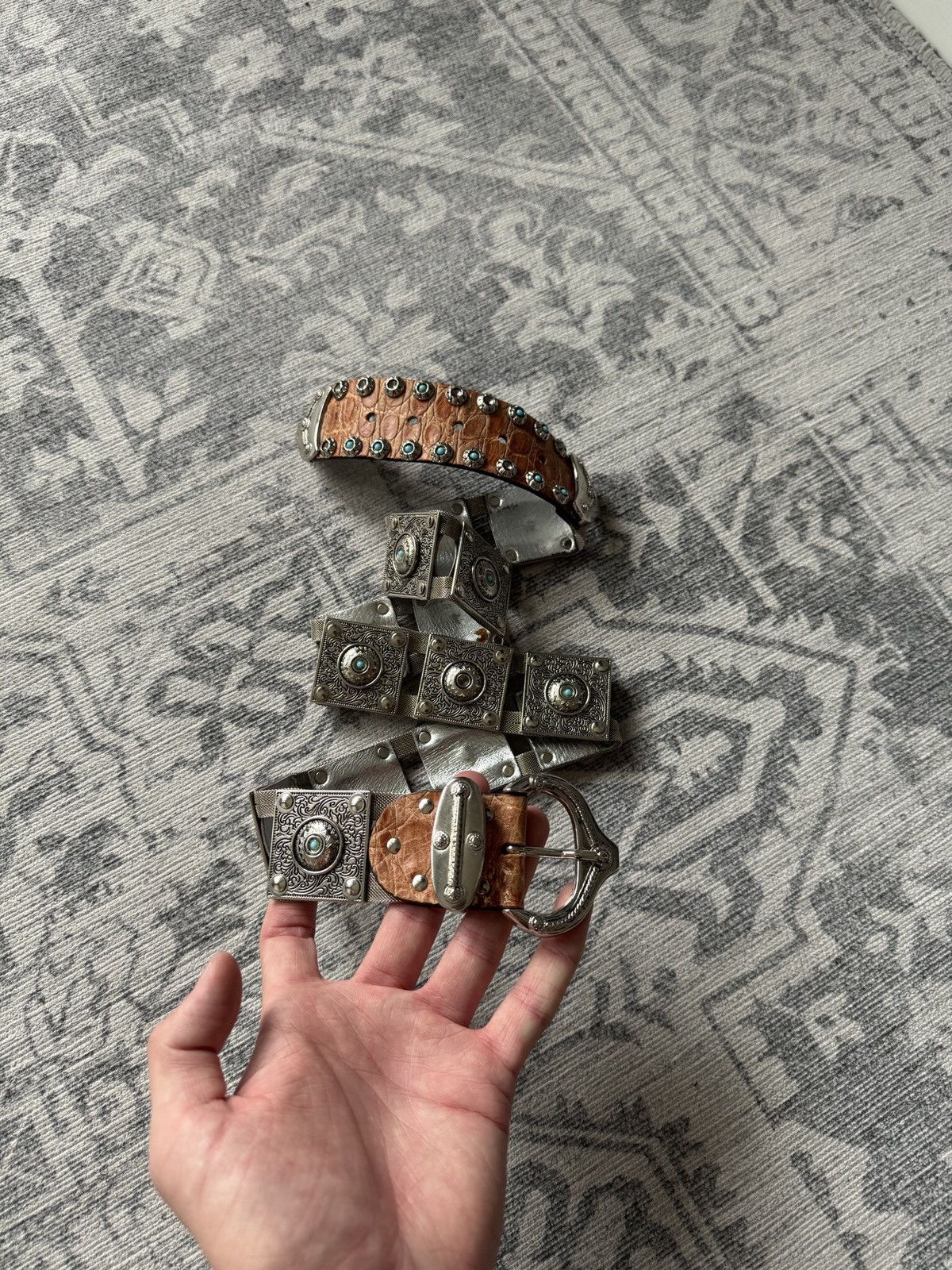 Vintage Vintage Leather Avant Garde Belt Rhinestones Nanni Japanese Size ONE SIZE - 1 Thumbnail
