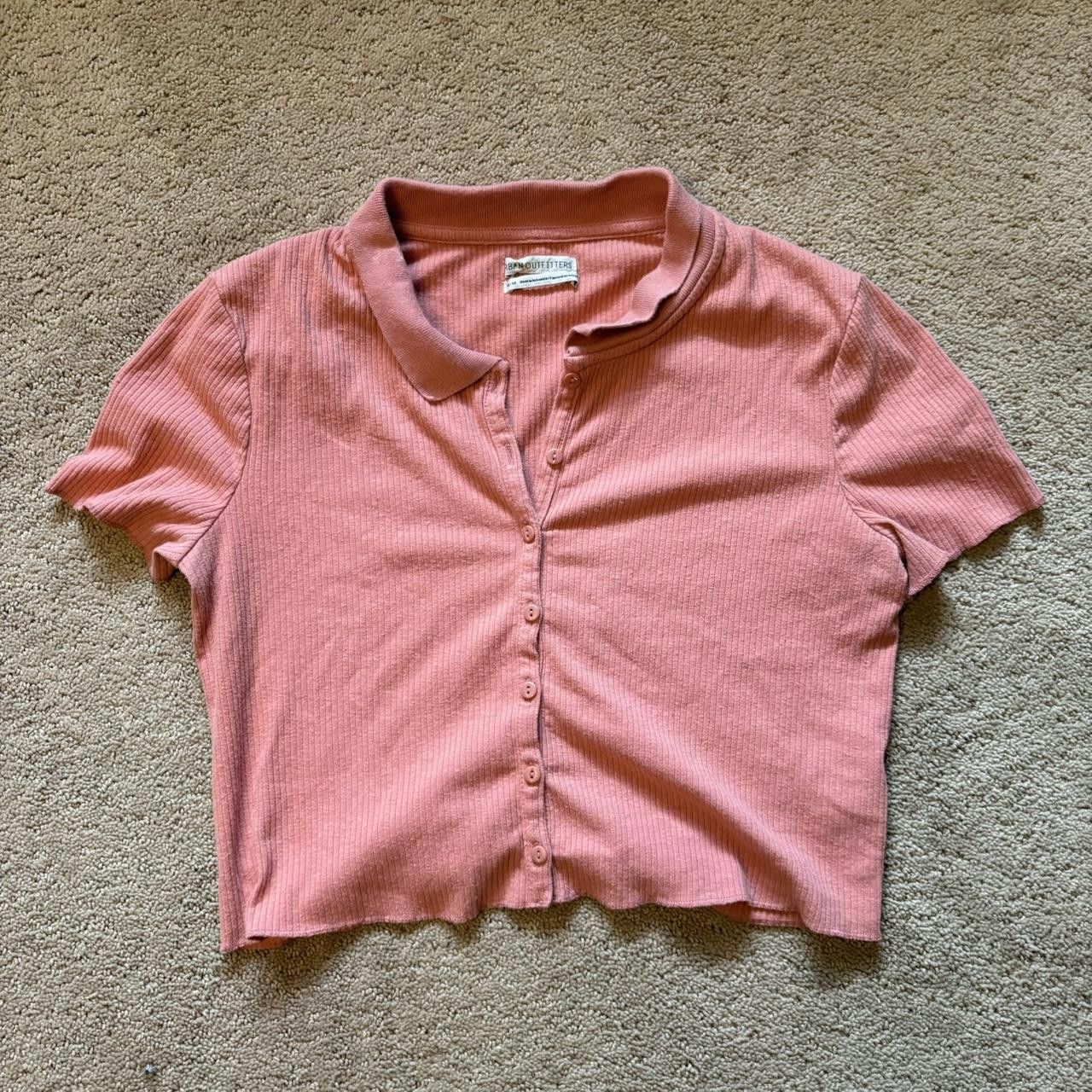 Urban Outfitters Urban Outfitters Women's Pink and Orange Polo-shirt Size M / US 6-8 / IT 42-44 - 1 Thumbnail