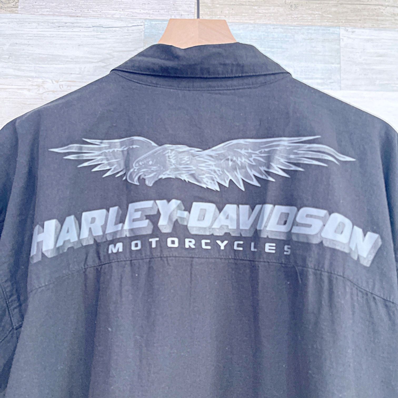 Harley Davidson Harley Davidson Long Sleeve Eagle Logo Work Shirt Mens 3XL Size US XXL / EU 58 / 5 - 5 Thumbnail