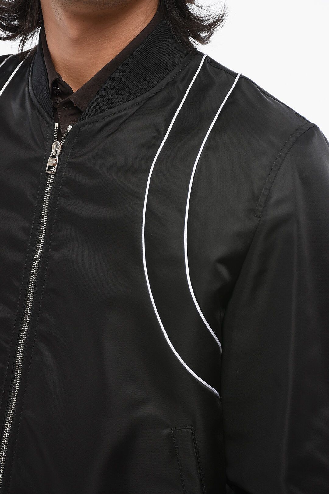 Alexander McQueen og1mm0925 Nylon Bomber Jacket in Black Size US S / EU 44-46 / 1 - 3 Thumbnail