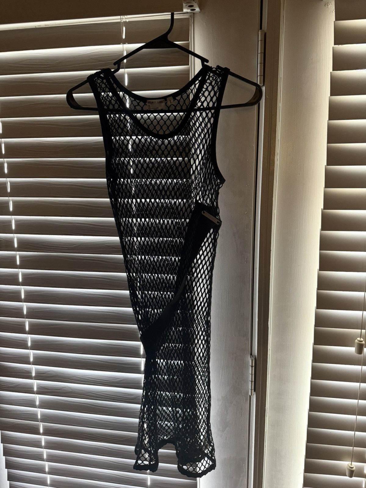 Helmut Lang 1998 Fishnet Mini Dress Size M / US 6-8 / IT 42-44 - 1 Thumbnail