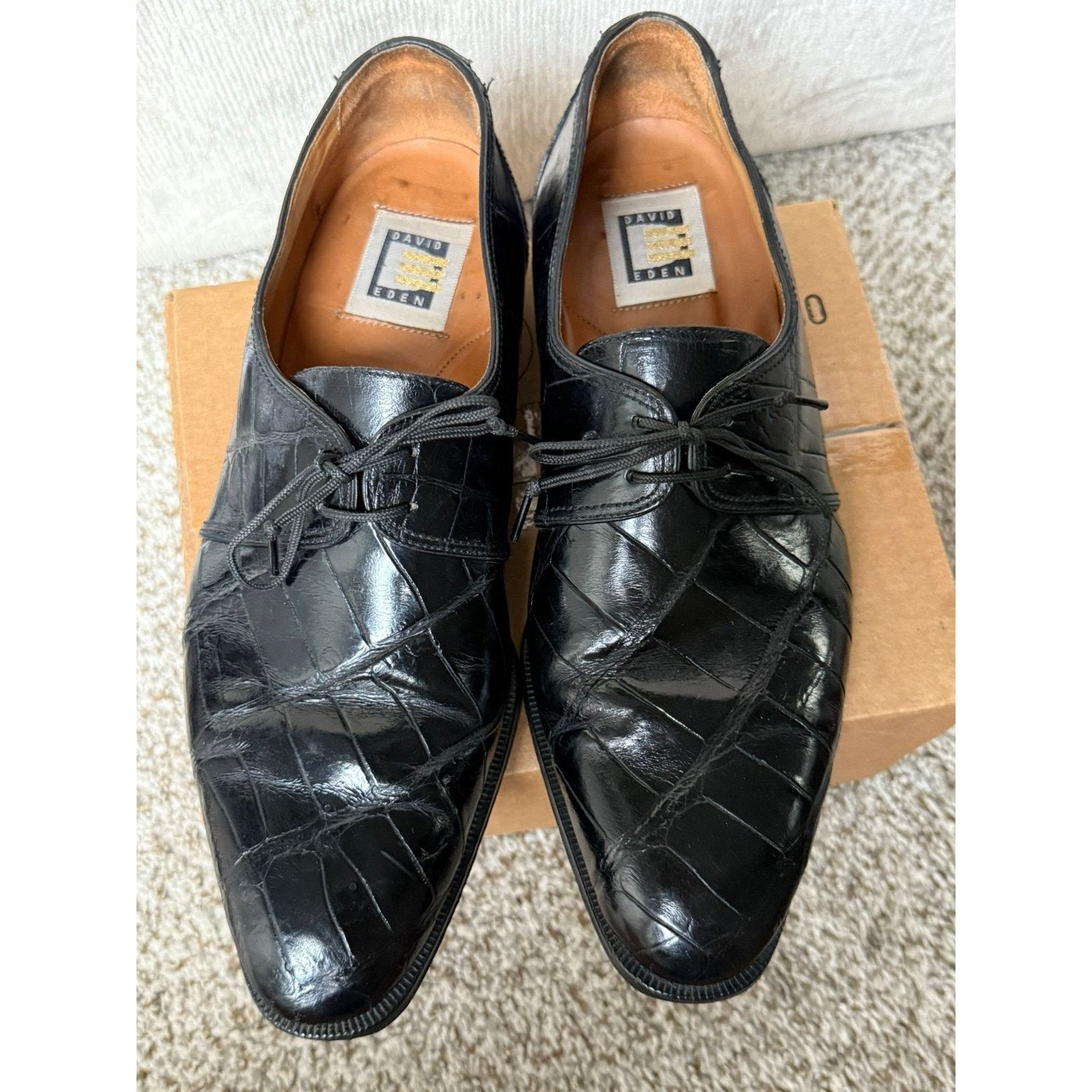 David Eden Vintage David Eden Black Alligator Dress Shoes Men's Size 9 Size US 9 / EU 42 - 6 Thumbnail