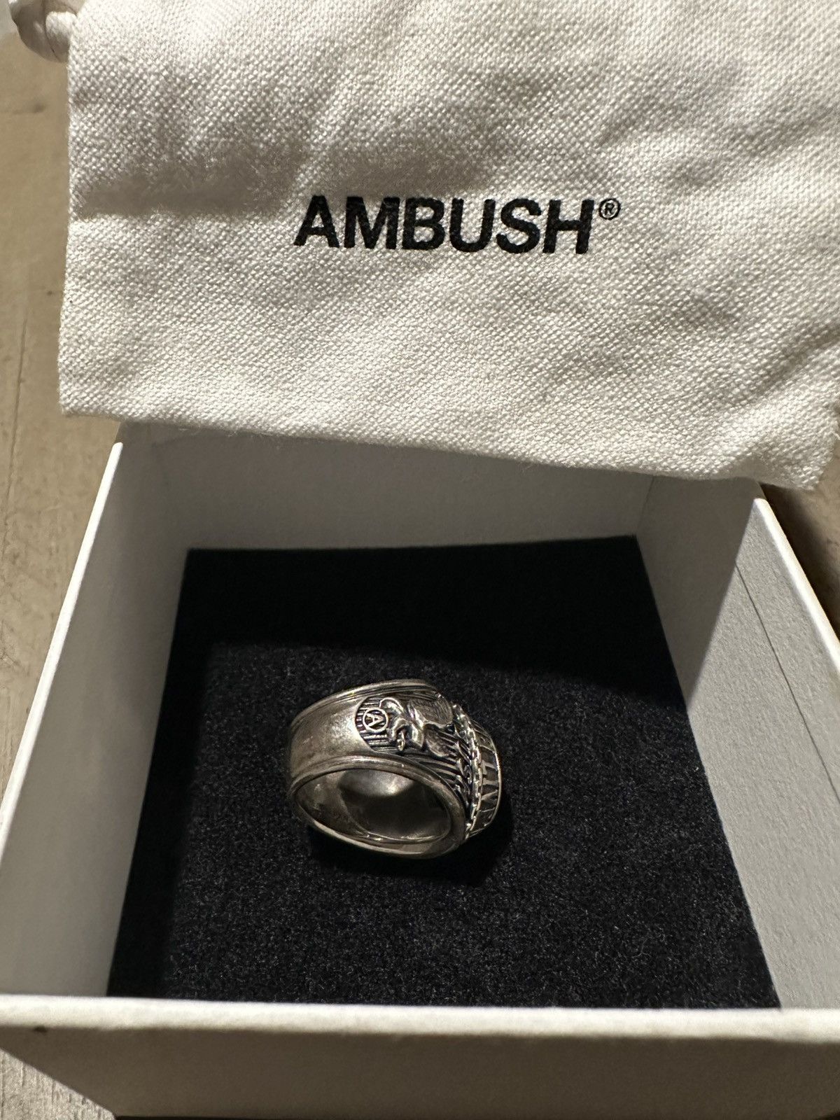 Ambush Design Ambush Silver Class Ring with Black Amulet Size ONE SIZE - 4 Thumbnail