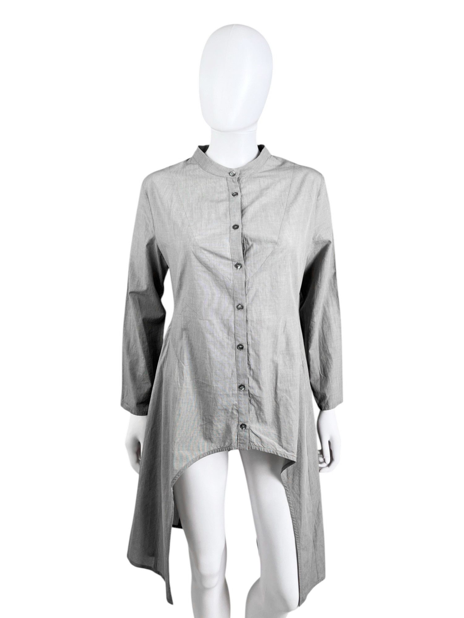 Masnada 🔥Grail! Grey Cotton Curved Shirt Size M / US 6-8 / IT 42-44 - 1 Thumbnail