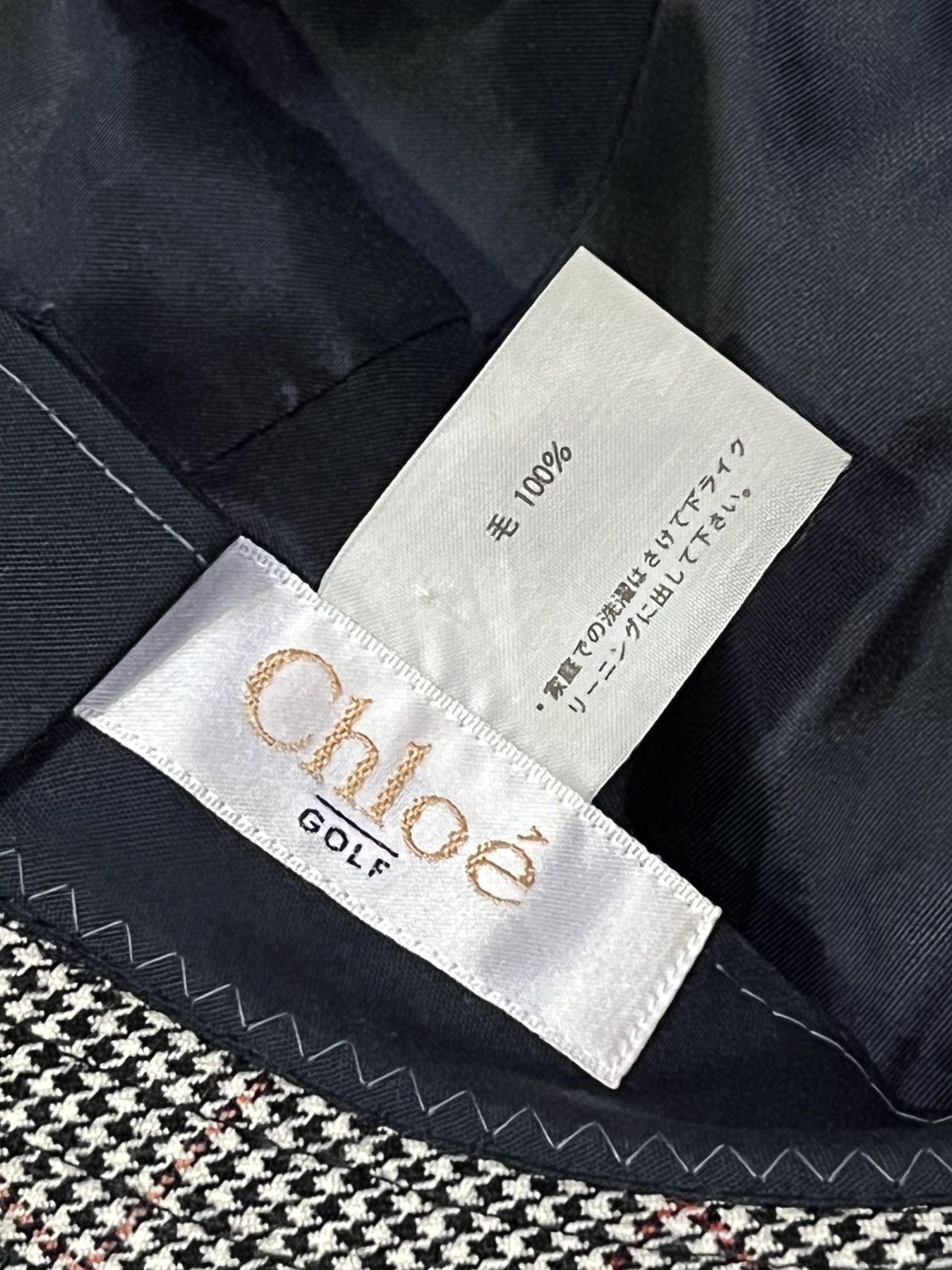 Chloe Vintage Chloé Golf Houndstooth Wool Hat Japan Made 58cm Size ONE SIZE - 6 Thumbnail