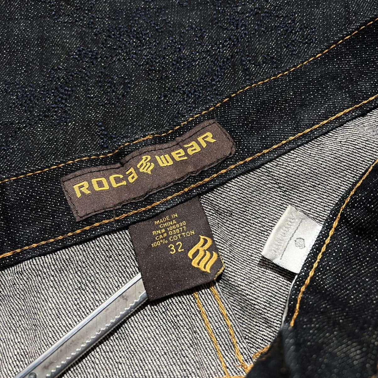Rocawear Rocawear Wrap Around Embroidery Raw Denim Jeans Size US 32 / EU 48 - 10 Thumbnail