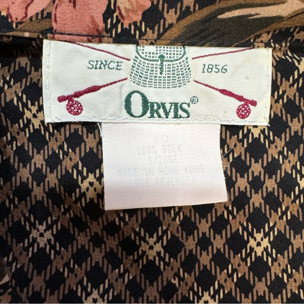 Orvis Vintage Orvis 100% Silk Long Sleeve Brown Dress Size 10 Size L / US 10 / IT 46 - 8 Thumbnail