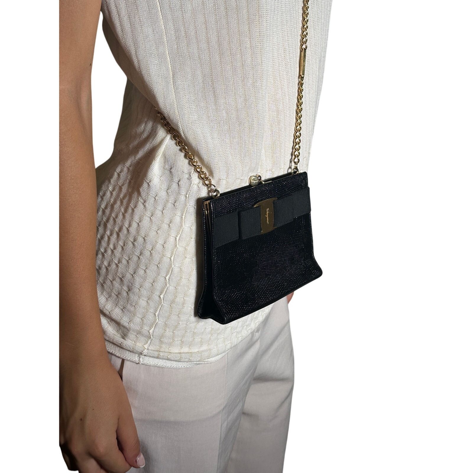 Salvatore Ferragamo SALVATORE FERRAGAMO Vara Bow Kiss Lock Chain Shoulder Bag Size ONE SIZE - 2 Thumbnail