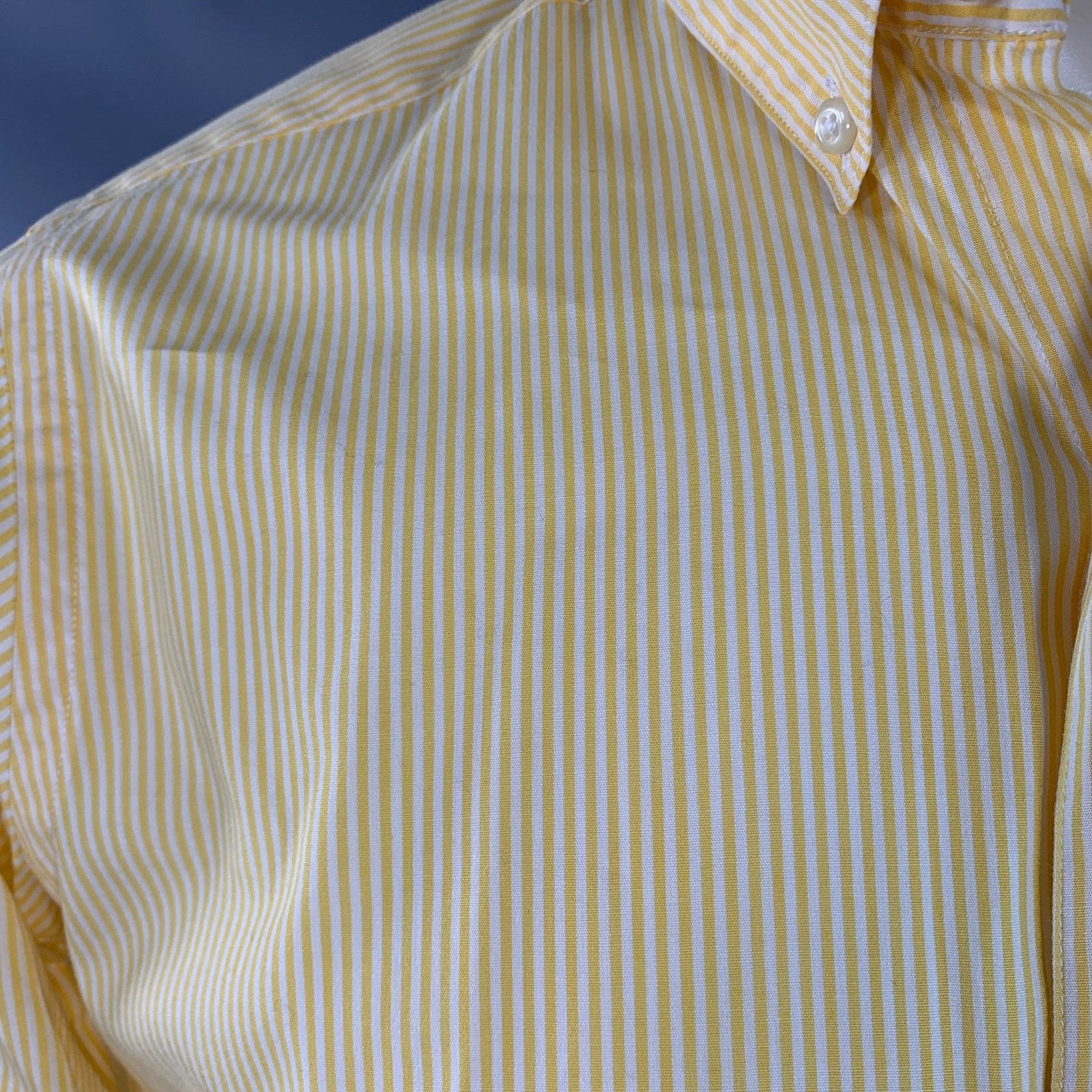 Steven Alan Yellow White Stripe Cotton Button Down Collar Long Sleeve Size US S / EU 44-46 / 1 - 5 Thumbnail