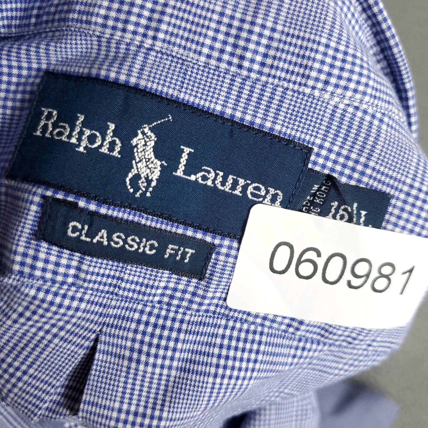 Ralph Lauren Ralph Lauren Shirt Mens 16 Blue Plaid Long Sleeve Button Up Non-Iron Pockets Dress Shirt Size 42R - 8 Thumbnail
