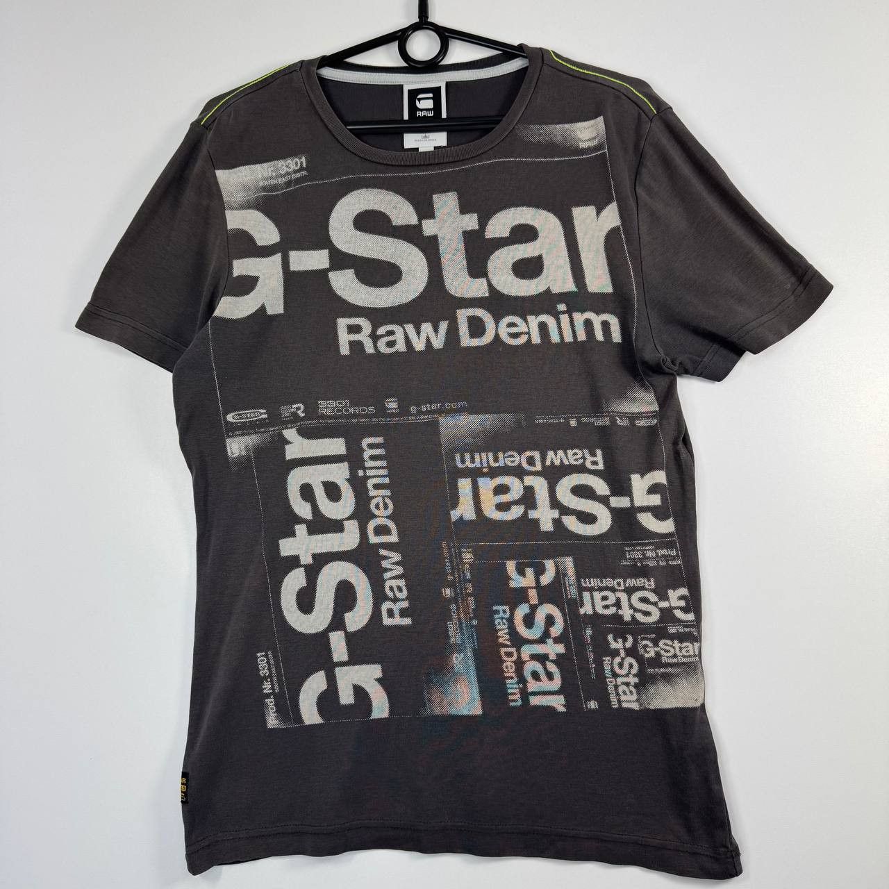 G-Star G-Star Raw T-Shirt Grey Graphic Print Raw Denim Tee Size M Size US M / EU 48-50 / 2 - 1 Thumbnail