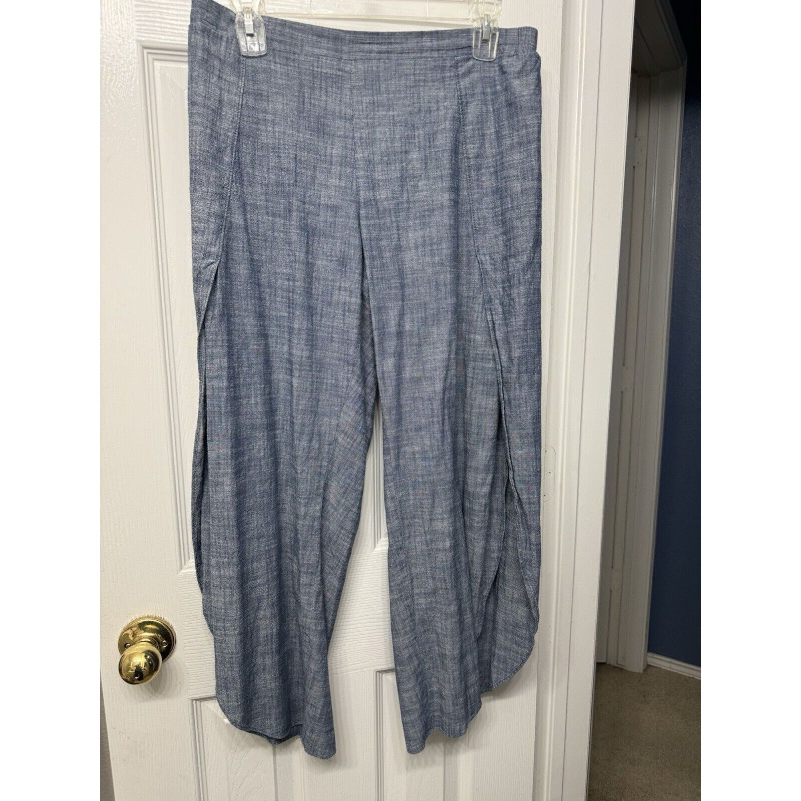 Drew DREW Whitney Wrapped, Split Leg Harem Pants Heather Blue M Size 30" / US 8 / IT 44 - 2 Thumbnail
