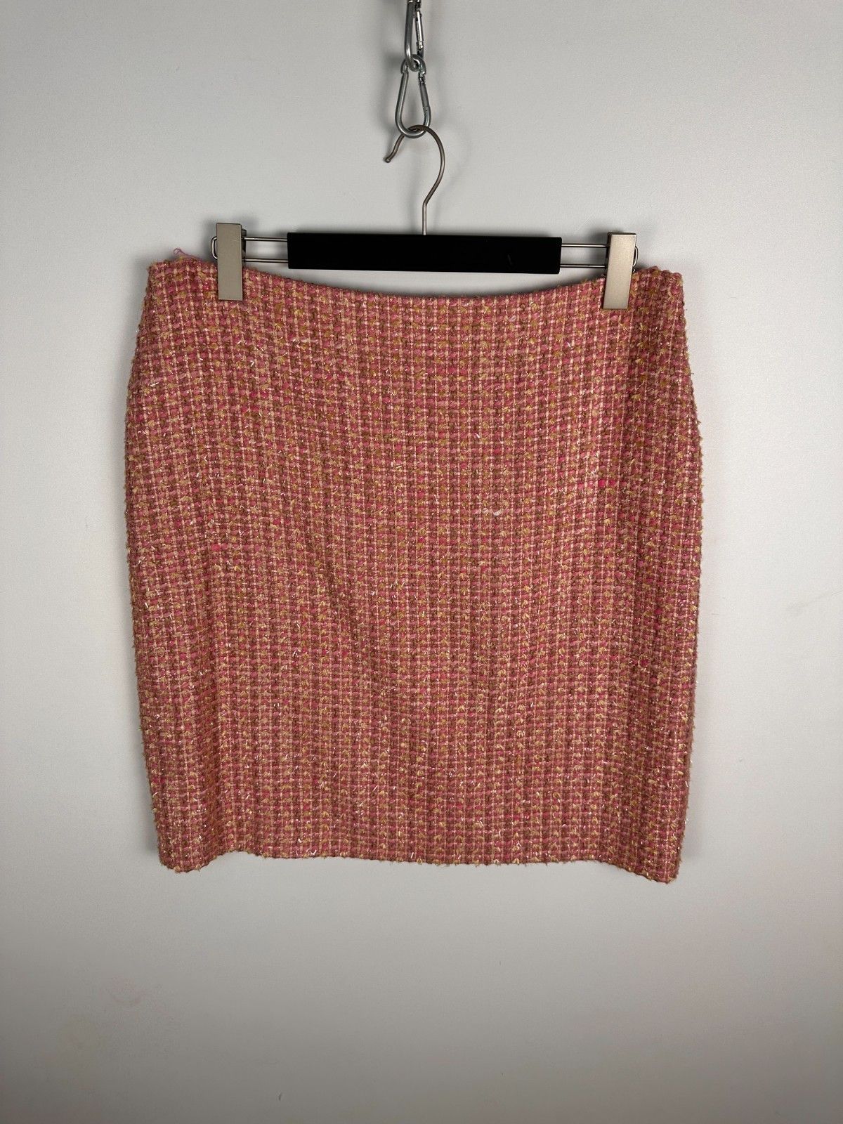 Escada Escada Tweed Skirt Check Wool Pink Size 44 Size 30" / US 8 / IT 44 - 1 Thumbnail