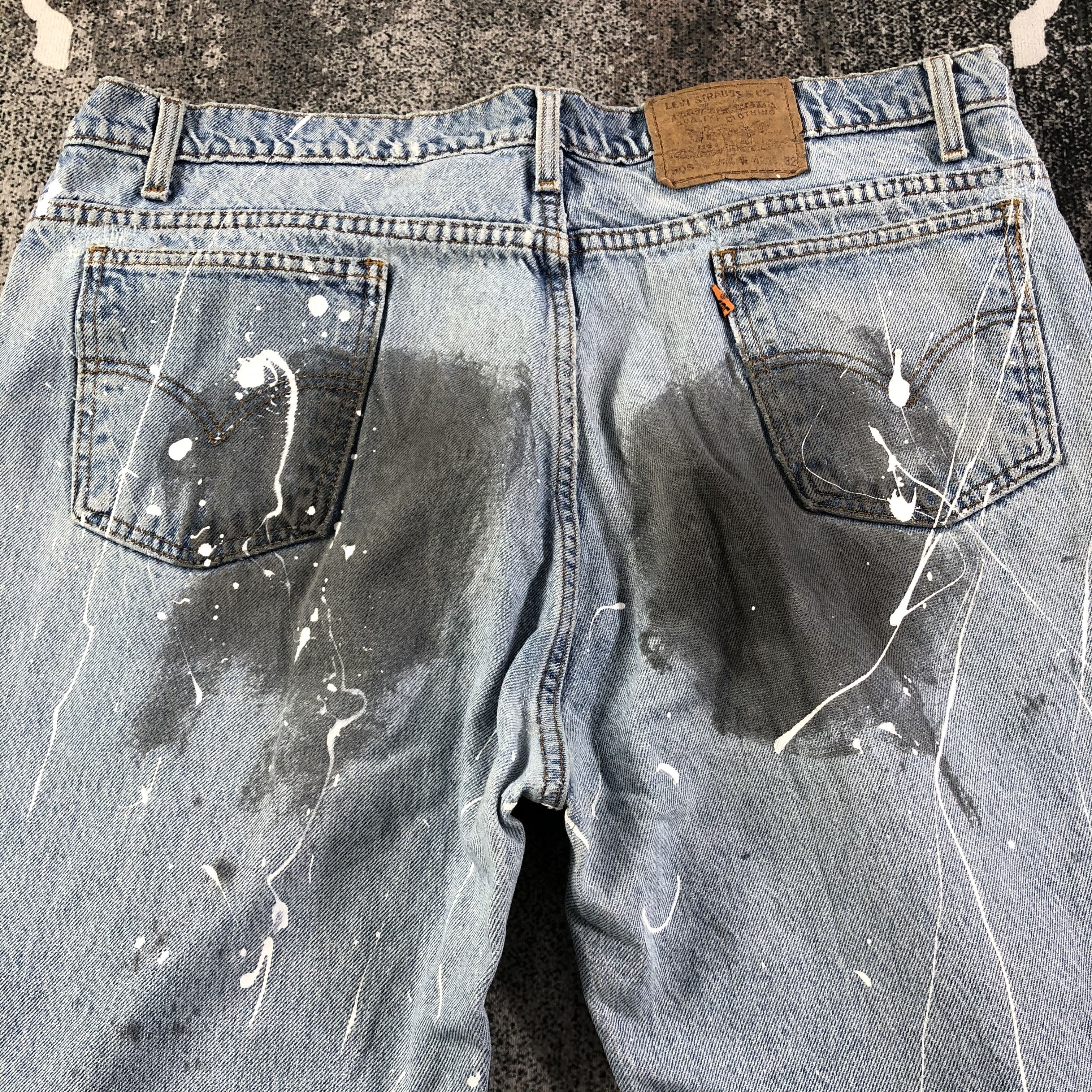 Levi's Vintage Levis 505 Jeans Painted Denim KJ1891 Size US 41 - 4 Thumbnail