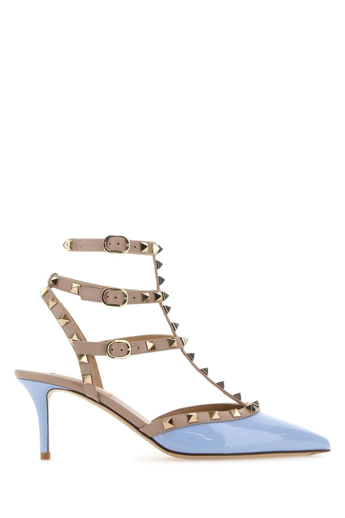 image of Valentino Garavani Two-Tone Leather Rockstud Pumps Shoes, Women's (Size 7)