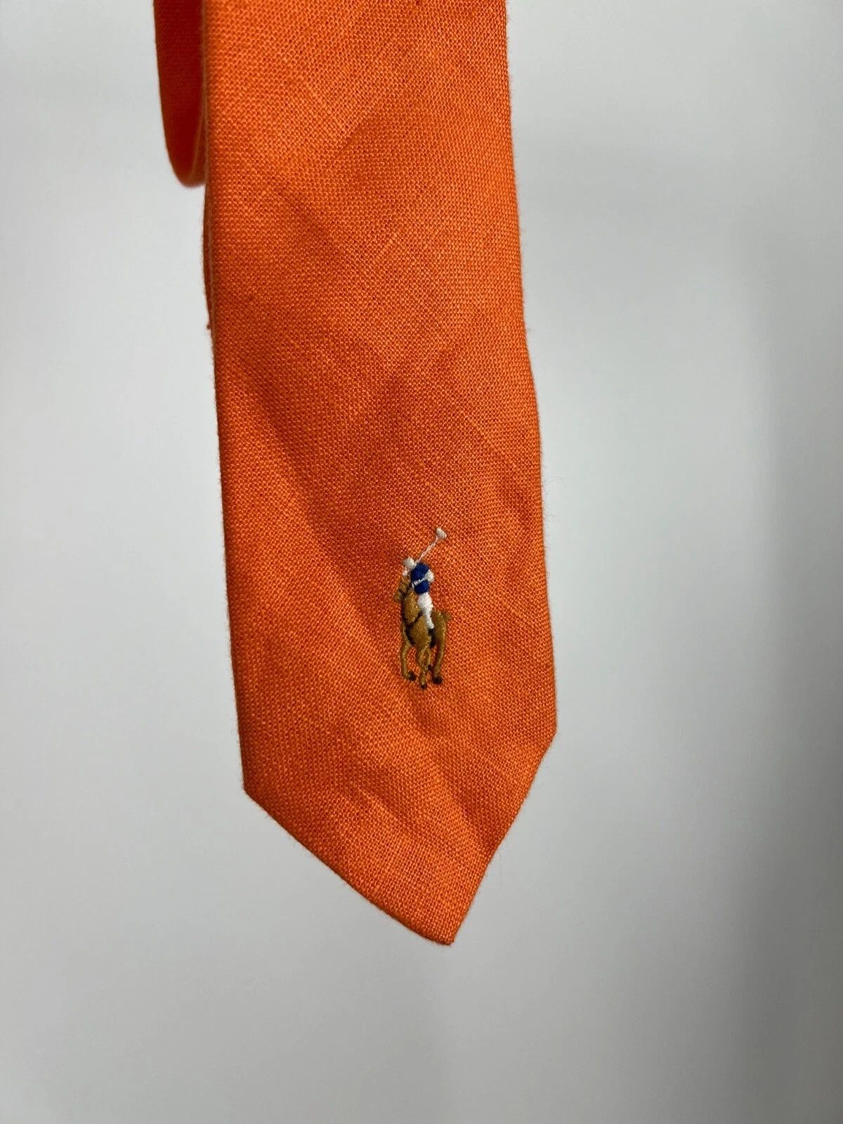Polo Ralph Lauren VINTAGE Polo Ralph Lauren Linen Neck Tie Men's Orange Size ONE SIZE - 1 Thumbnail