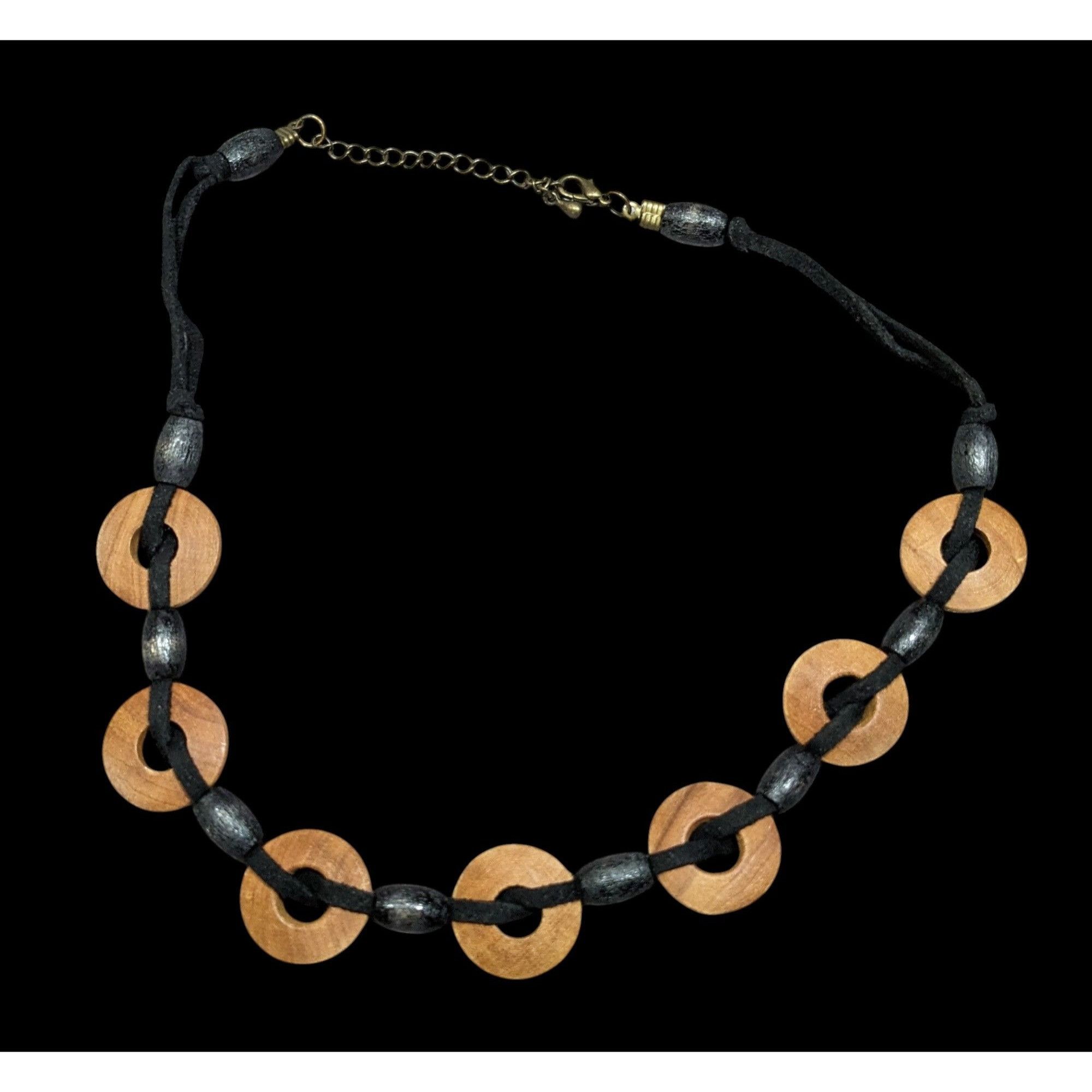 Other Bohemian Wooden Disc Brown And Black Necklace Size ONE SIZE - 1 Thumbnail