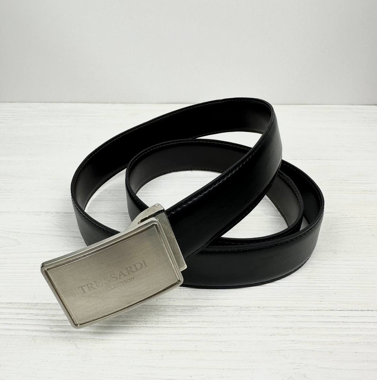 Trussardi Trussardi Collection Leather Belt Metal Buckle Made in Italy Size 38 - 2 Thumbnail