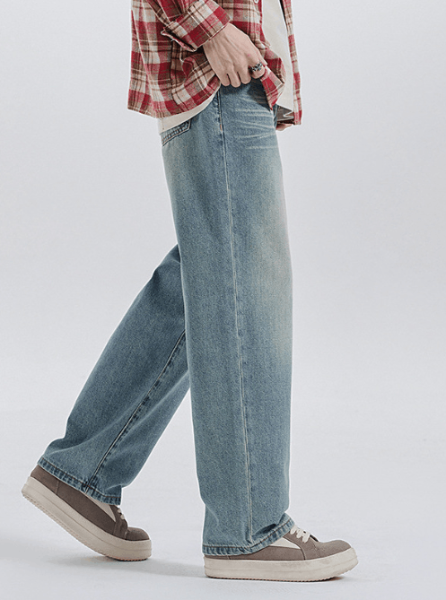 Japanese Brand American retro loose raw edge high street wide leg jeans Size US 32 / EU 48 - 4 Thumbnail