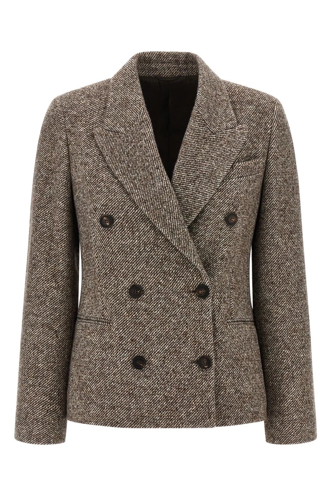 Brunello Cucinelli BRUNELLO CUCINELLI Brown Wool/Silk Blazer New Auth Size M / US 6-8 / IT 42-44 - 1 Thumbnail