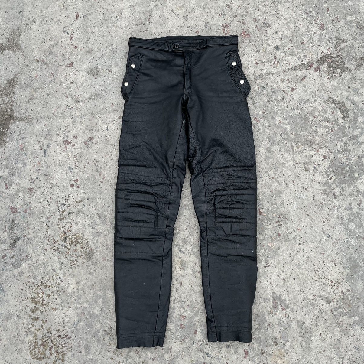 Other Vintage Moto Pants 30 Size Real Leather 90s Y2K Style USA Size US 30 / EU 46 - 1 Thumbnail