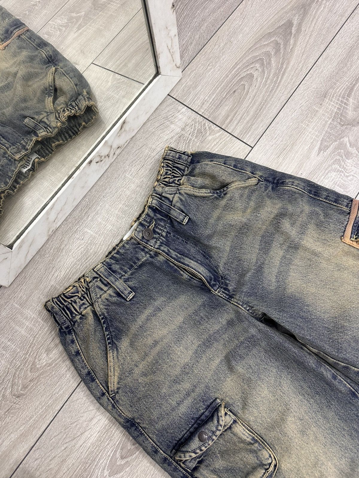 Japanese Brand Baggy Washed Y2K Flared BDG Cargo Pants Size US 30 / EU 46 - 4 Thumbnail