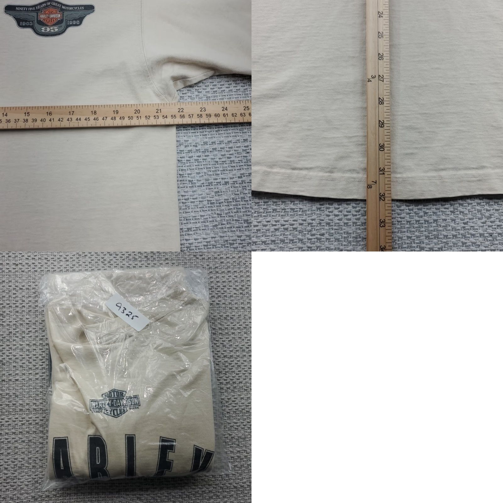 Harley Davidson VINTAGE Harley-Davidson Henley Shirt Mens 2XL T-shirt 1990s Motorcycle Biker Ivory Short Sleeve 95 Years 1995 Mens Size US XXL / EU 58 / 5 - 9 Thumbnail