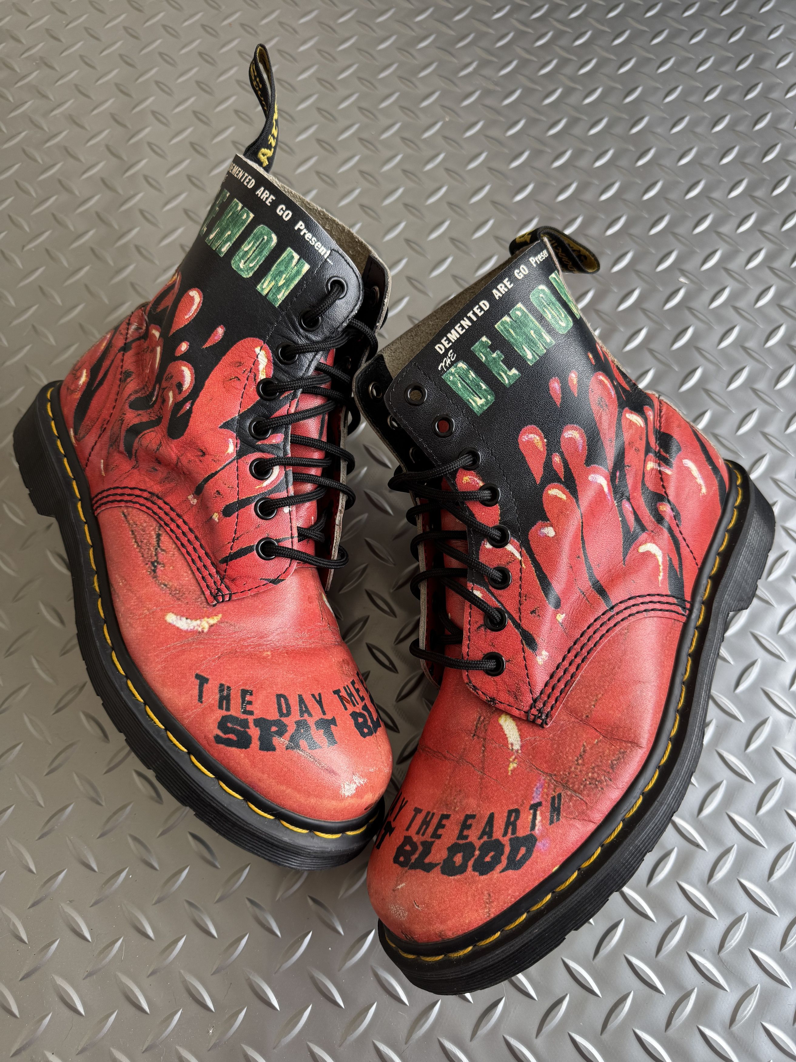 Dr. Martens Dr. Martens “Demented Are Go” 1460 Leather Boots Size US 8 / EU 41 - 1 Thumbnail