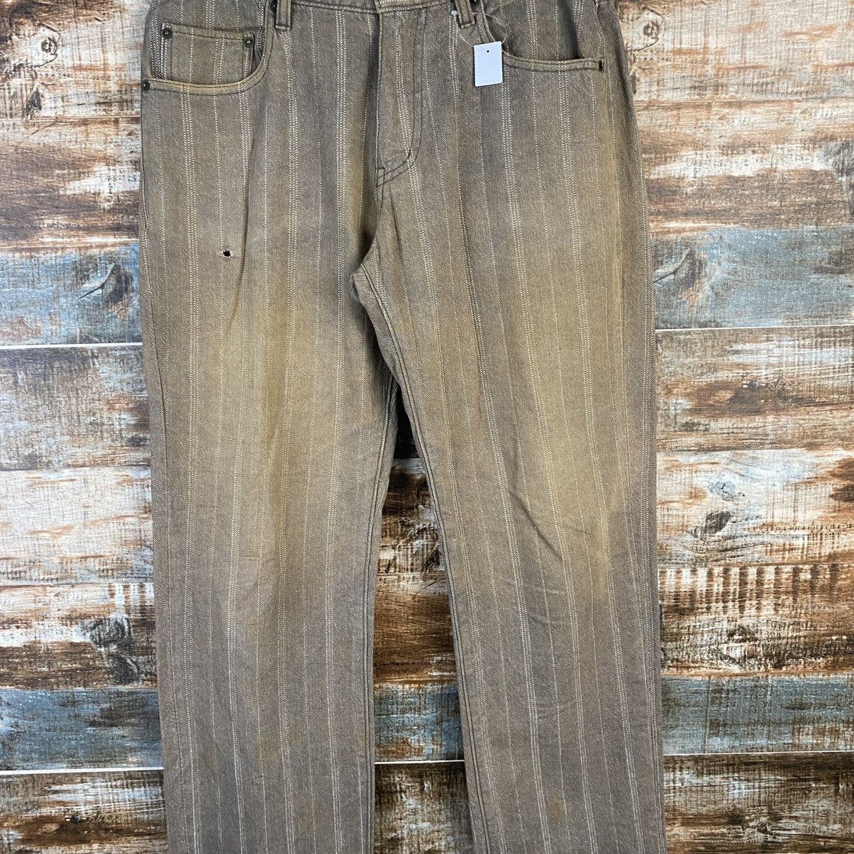 Japanese Brand DL Bee Bell Beige stripe cargo Casual Pants #C975 Size US 30 / EU 46 - 5 Thumbnail