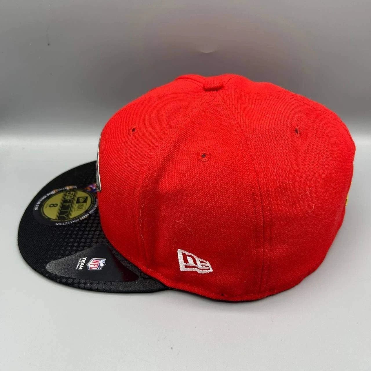 New Era Kansas City Chiefs Hat Men 8 Red Black NFL Fitted Cap Size ONE SIZE - 6 Thumbnail