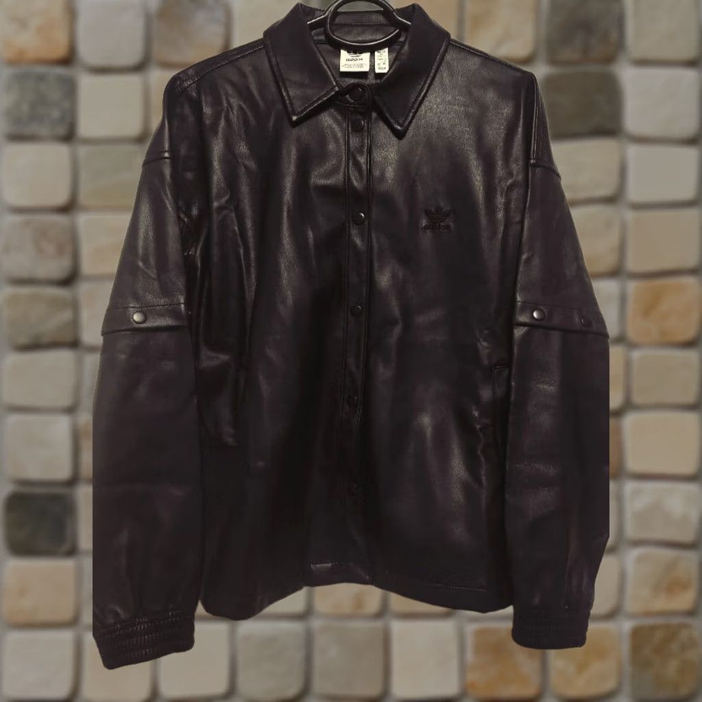 Adidas Adidas Originals Leather Jacket Black L Size Embroidered Logo Woman From Japan Size US L / EU 52-54 / 3 - 1 Thumbnail