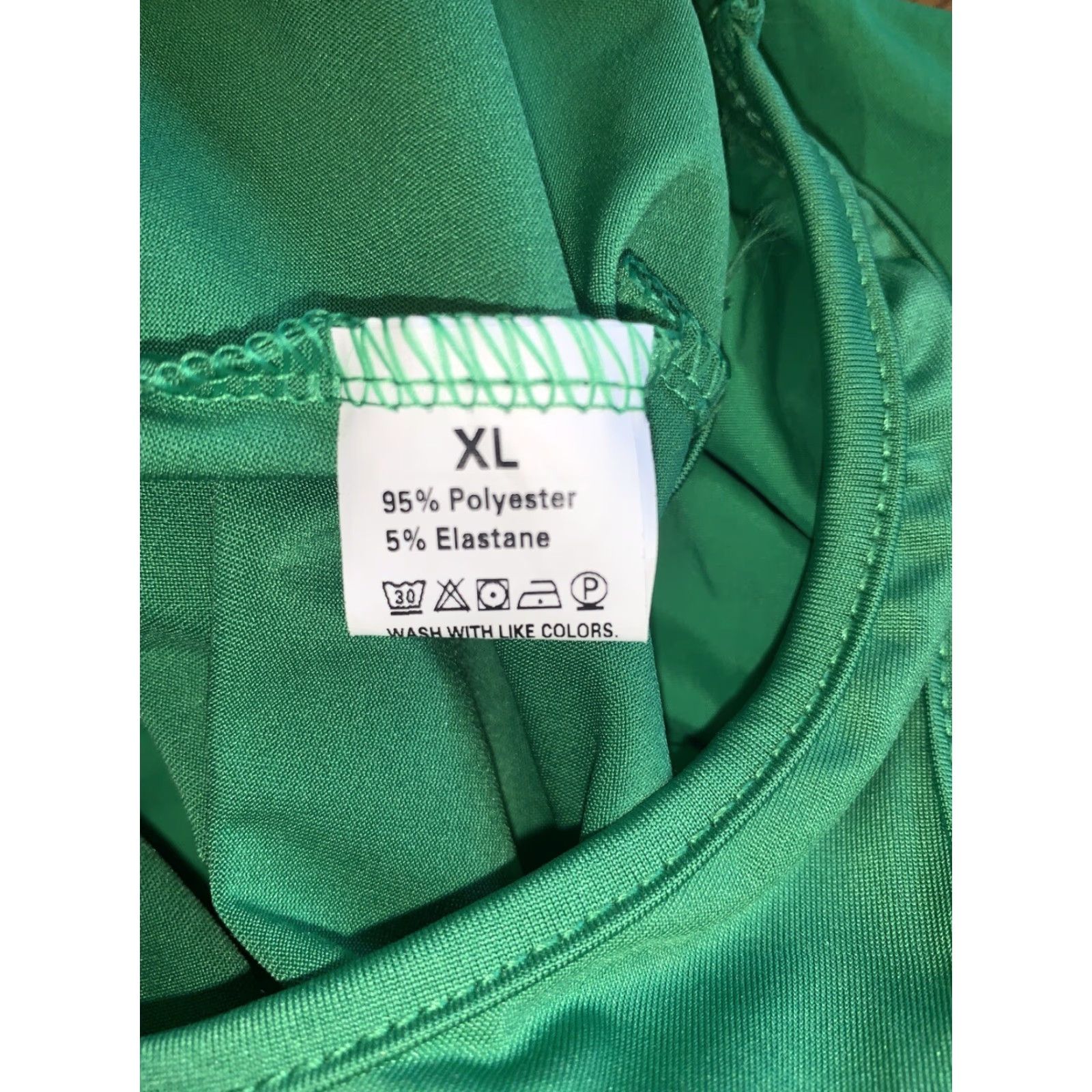Vintage Emerald green romper Tank Top Jrs. XL stretchy w/ cut-out 2049 Size XL / US 12-14 / IT 48-50 - 3 Thumbnail
