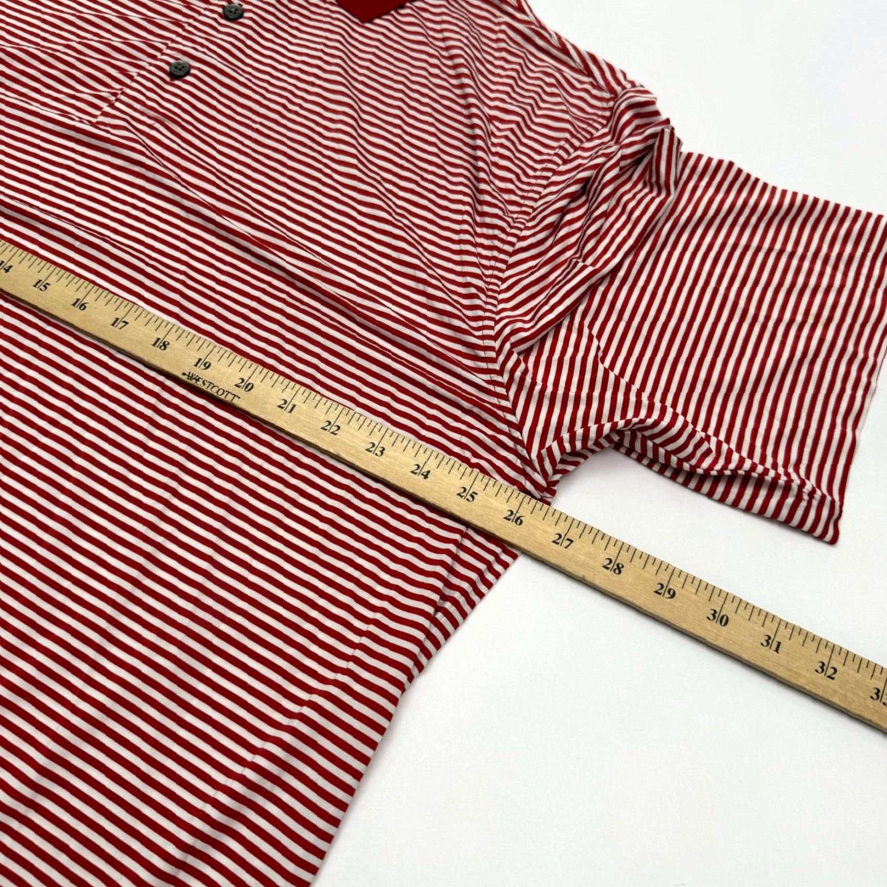 Footjoy Foot Joy FJ Mens XL Red Striped Athletic Polo Shirt Golf Size US XL / EU 56 / 4 - 7 Thumbnail