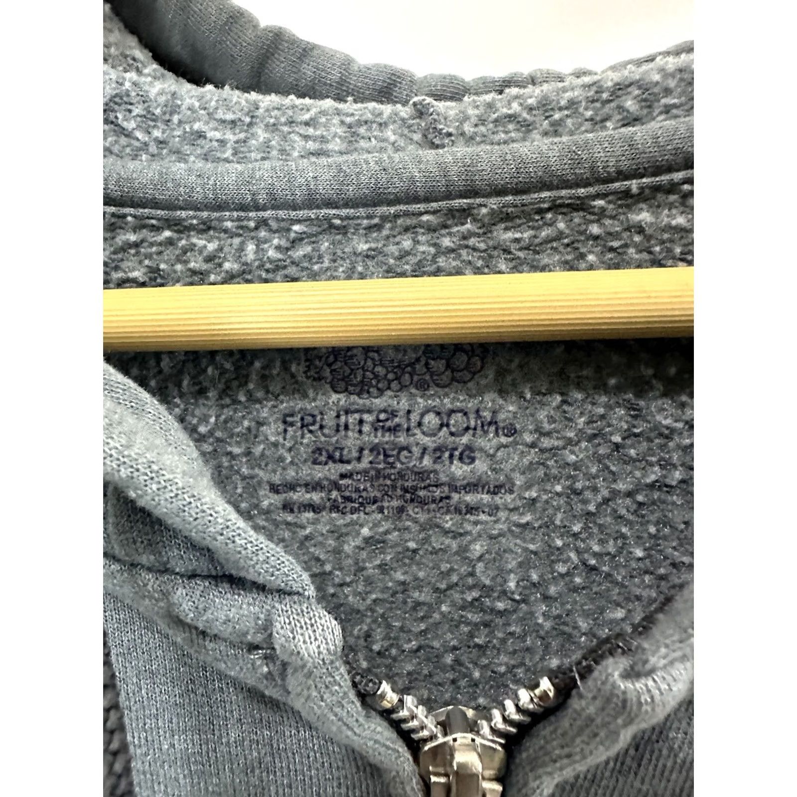 Fruit Of The Loom VTG Gradient Sun Faded Worn WIP Work FOTL Full Zip Hoodie Sweatshirt 2XL Gray Blue Nike Shirt Mens Hoodie Size US XXL / EU 58 / 5 - 4 Thumbnail