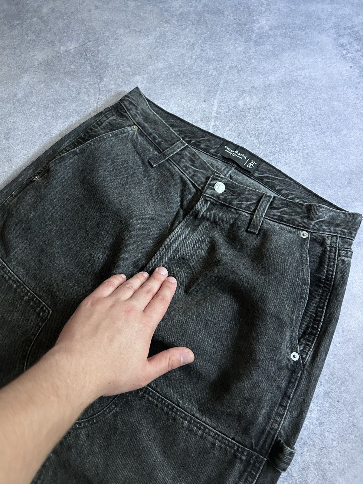 Abercrombie & Fitch Abercrombie & Fitch carpenter cargo washed jeans mens Size US 31 - 3 Thumbnail