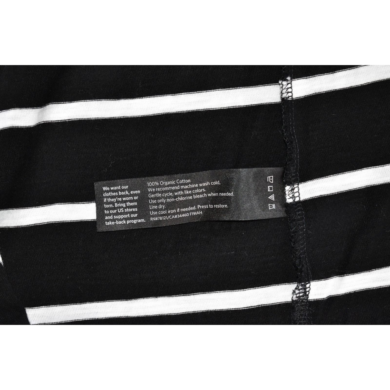 EILEEN FISHER Organic Cotton Blk Wht Striped Shift Dress XL