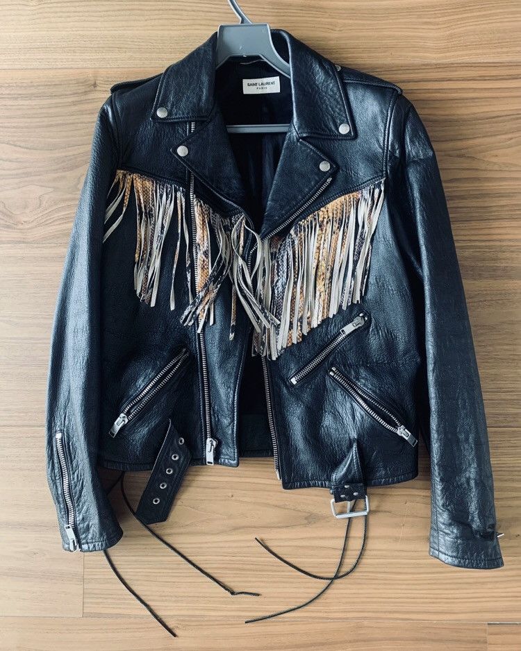 Saint Laurent Serpentine Leather With Fringe
